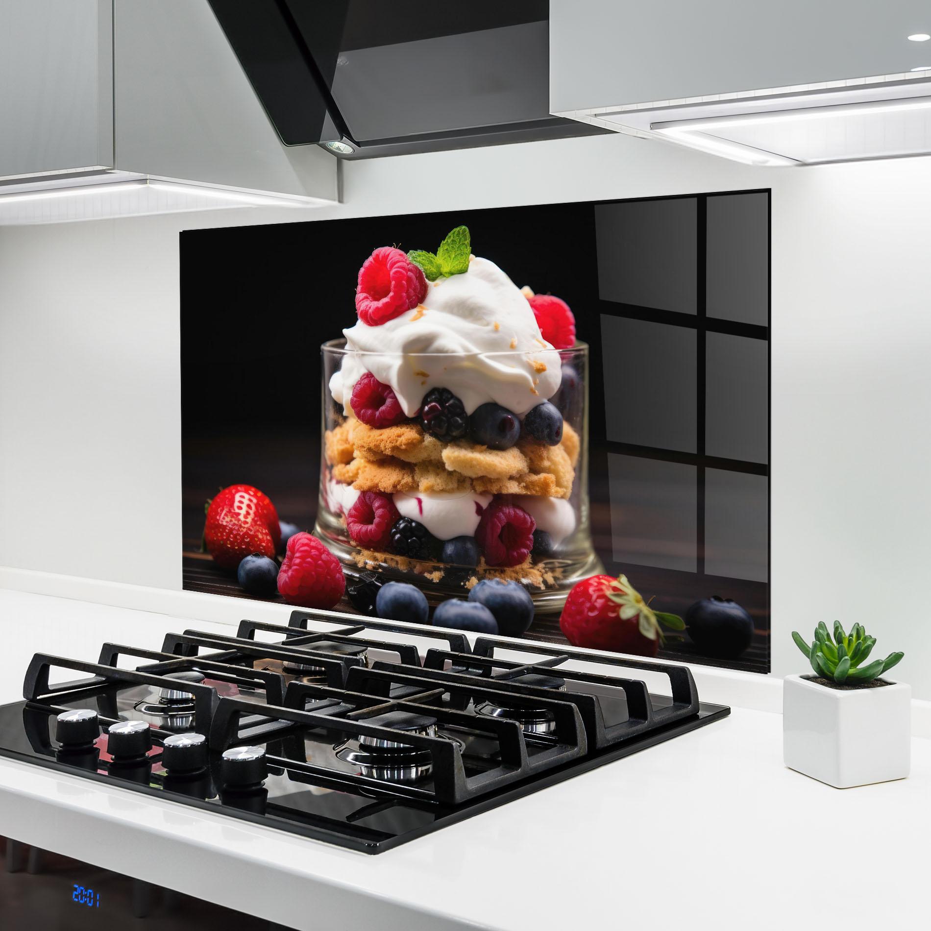 Panel Szklany do Kuchni Cup Fruit Dessert mockup 6