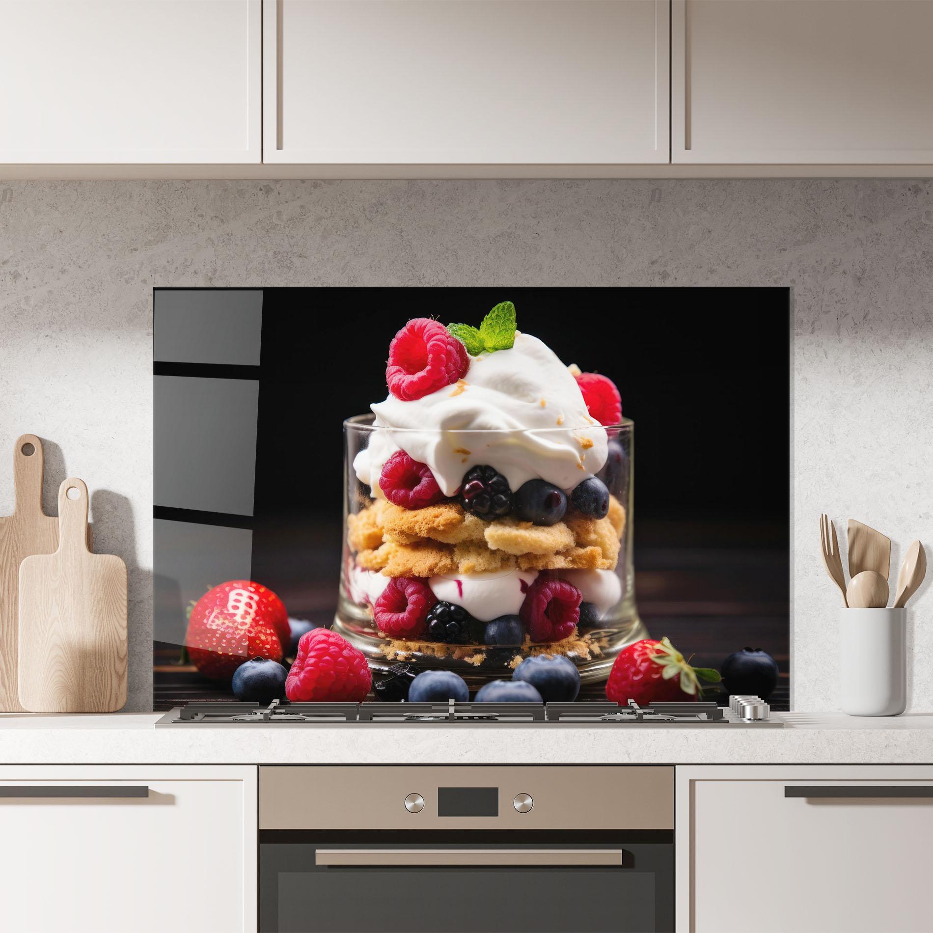 Panel Szklany do Kuchni Cup Fruit Dessert mockup 7