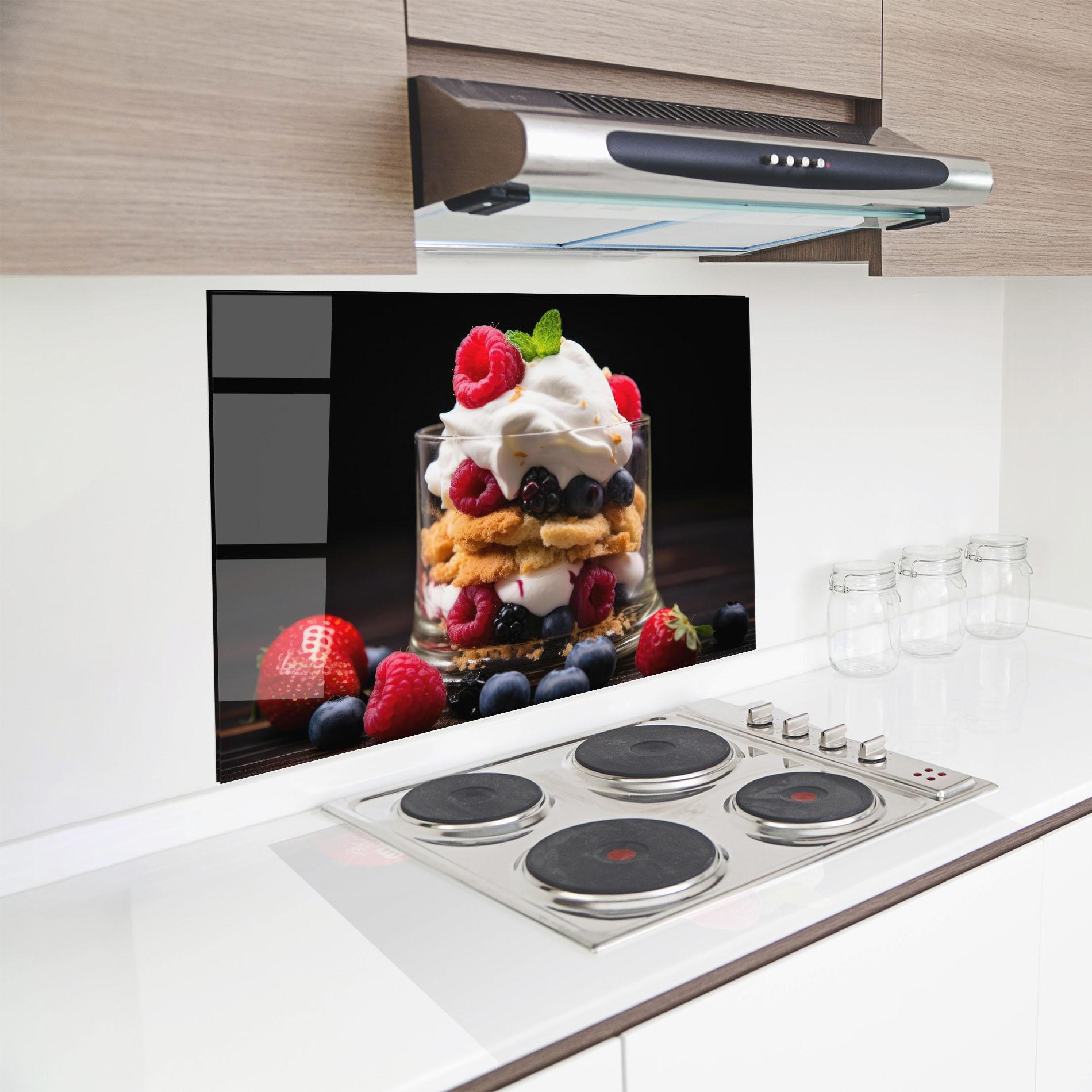 Panel Szklany do Kuchni Cup Fruit Dessert mockup 8