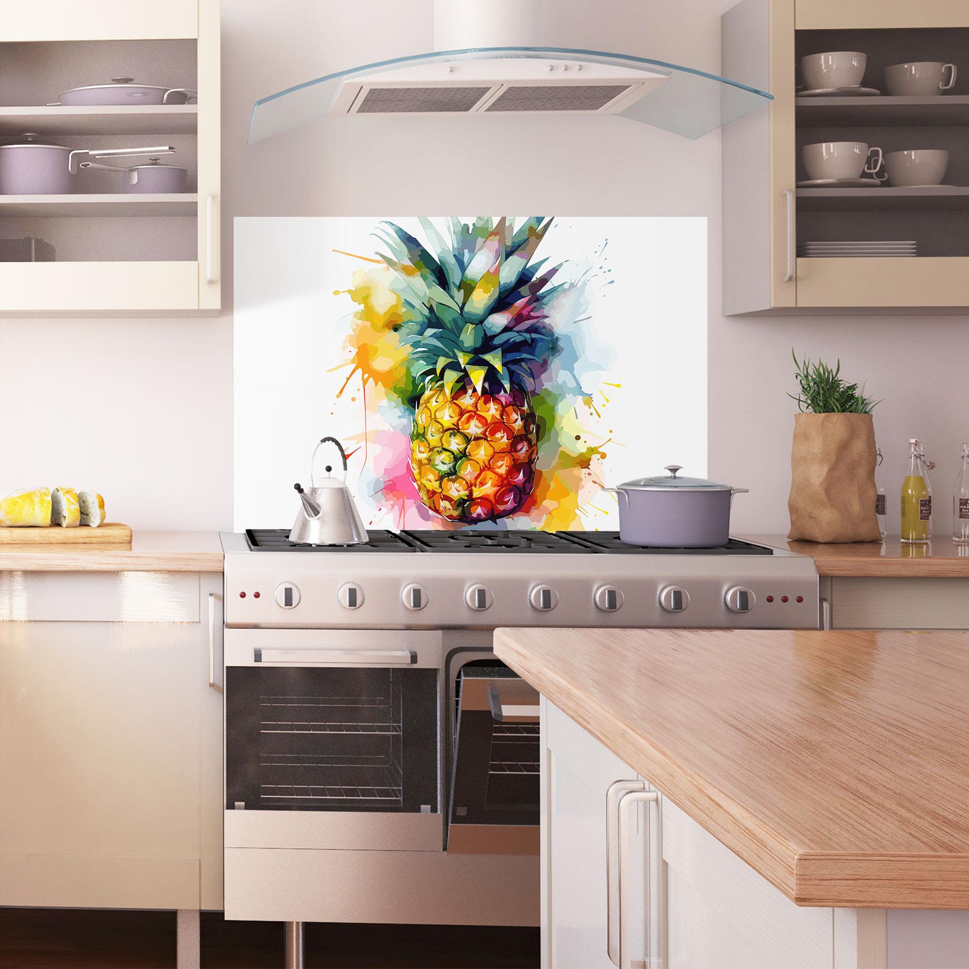 Panel Szklany do Kuchni Color Mix Pineapple mockup 1