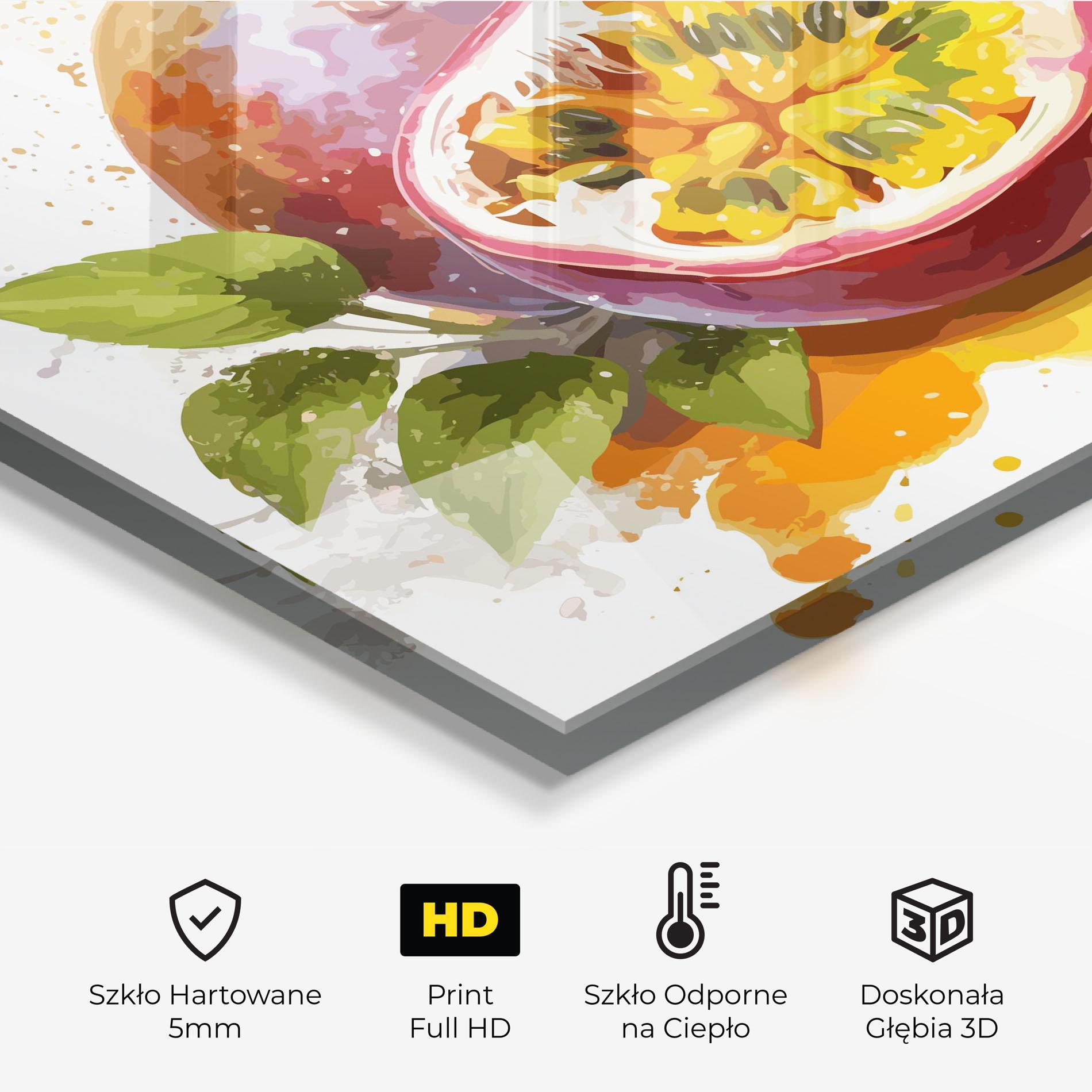Panel Szklany do Kuchni Passion Fruit Art mockup 2