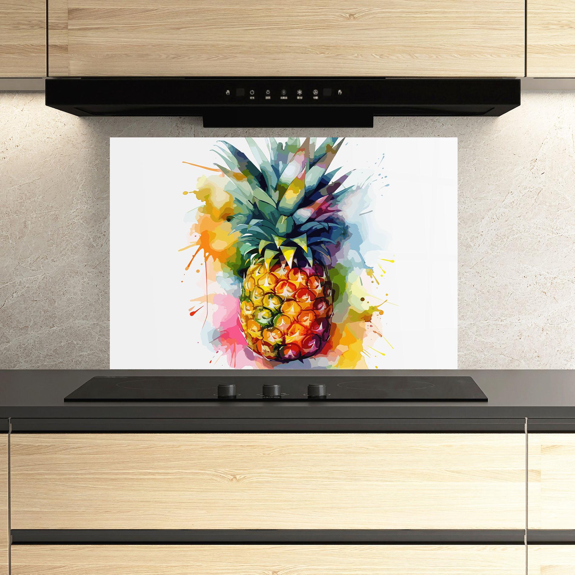 Panel Szklany do Kuchni Color Mix Pineapple mockup 3