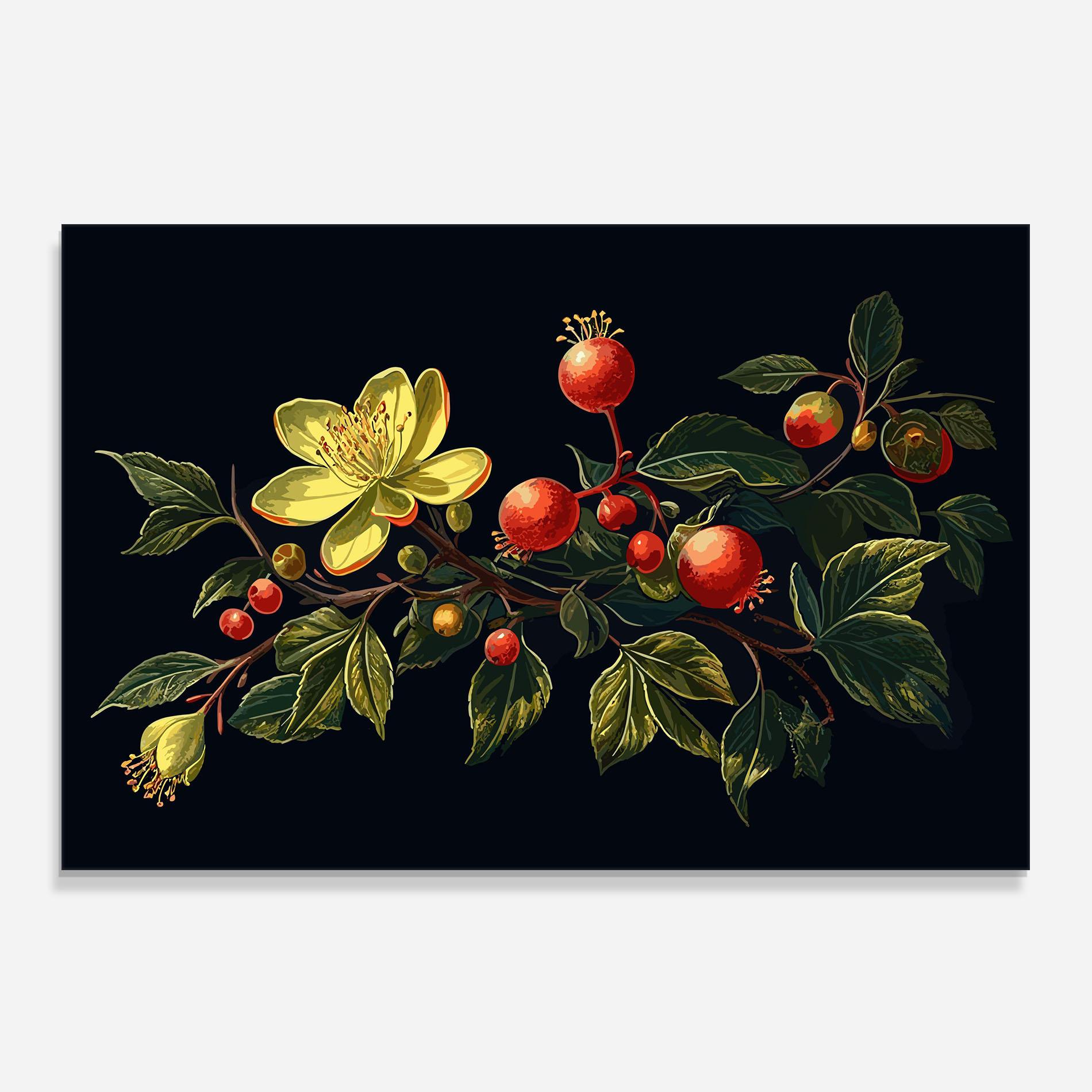 Panel Szklany do Kuchni Yellow Flower Food mockup 0