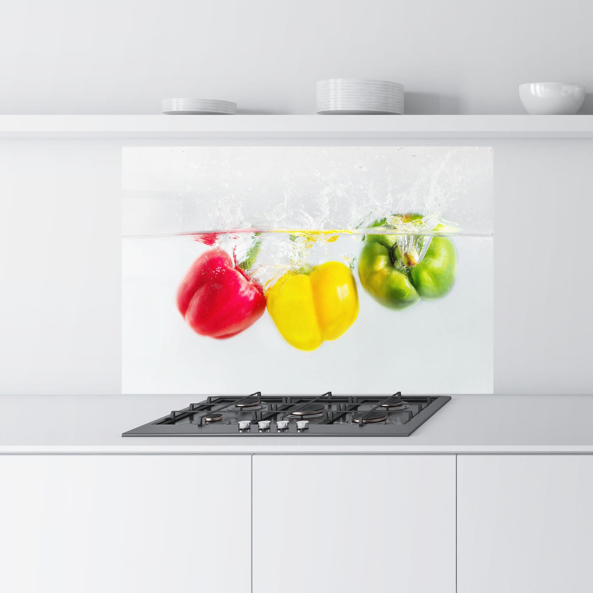 Panel Szklany do Kuchni Colorful Bellpepper mockup 9