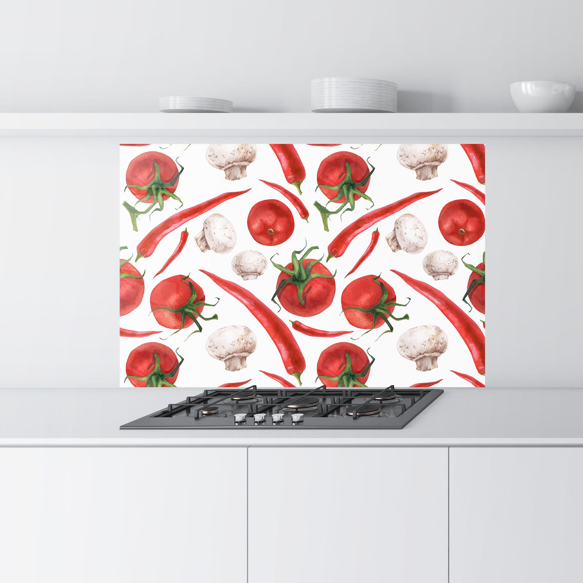Panel Szklany do Kuchni Floating Tomato mockup 9