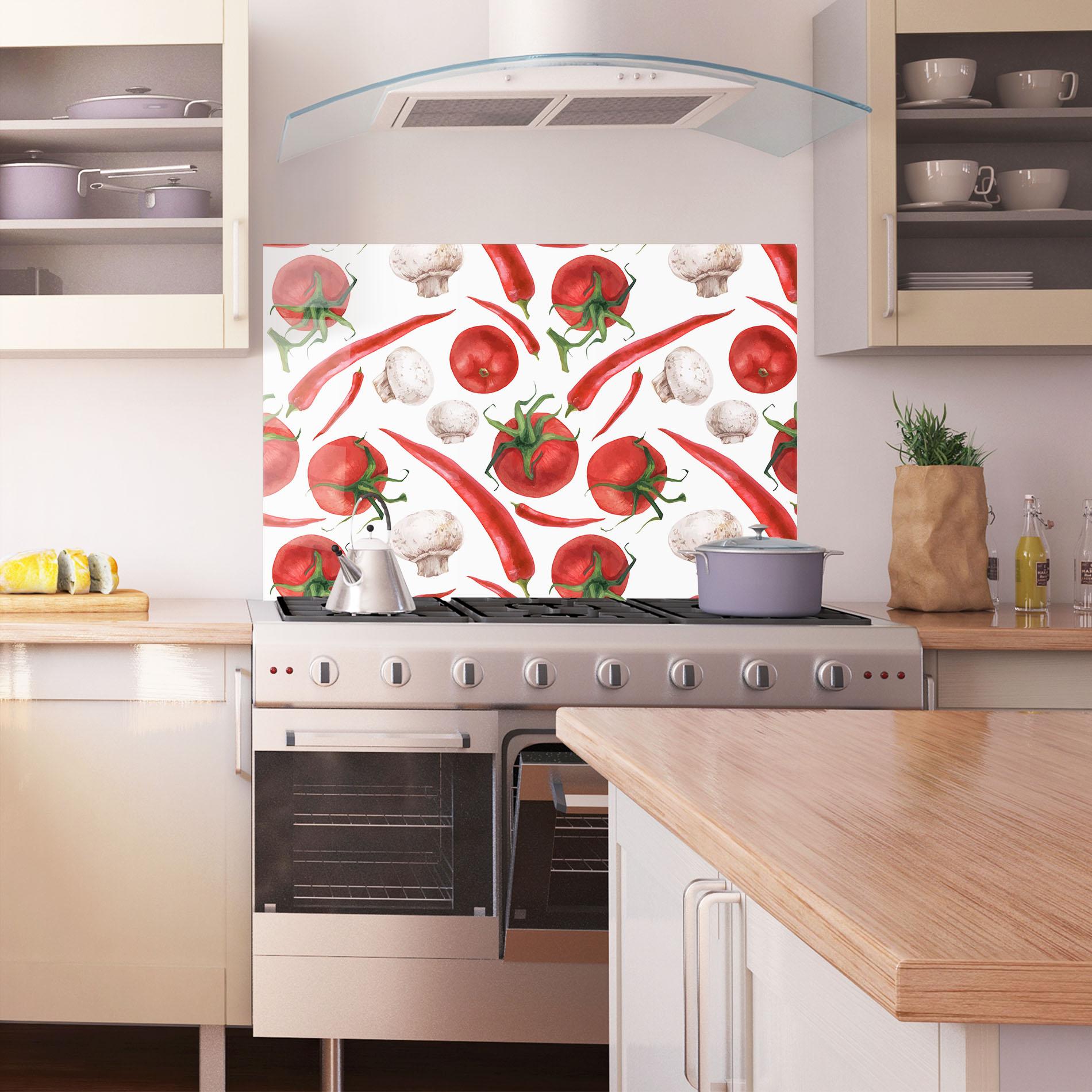 Panel Szklany do Kuchni Floating Tomato mockup 1