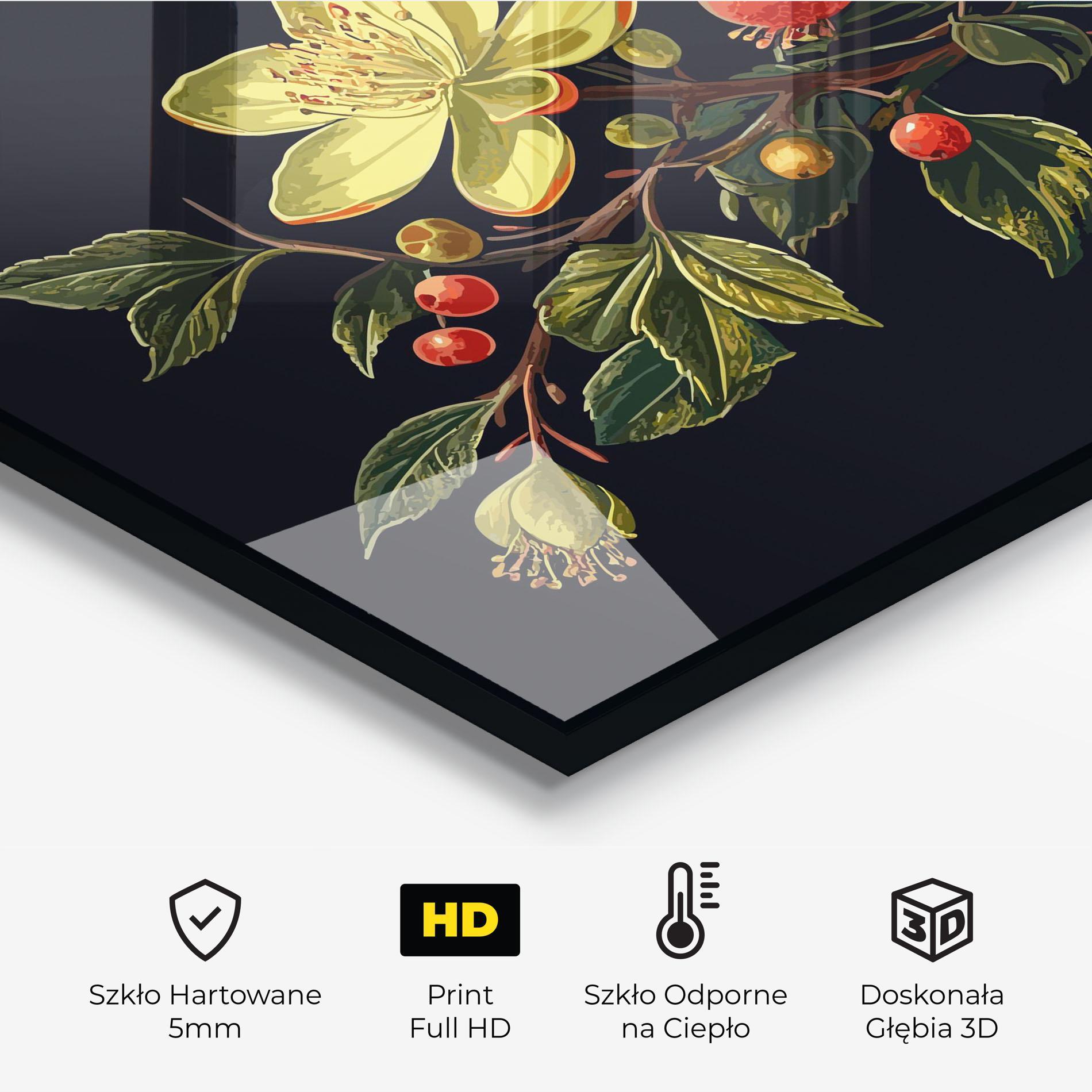 Panel Szklany do Kuchni Yellow Flower Food mockup 2