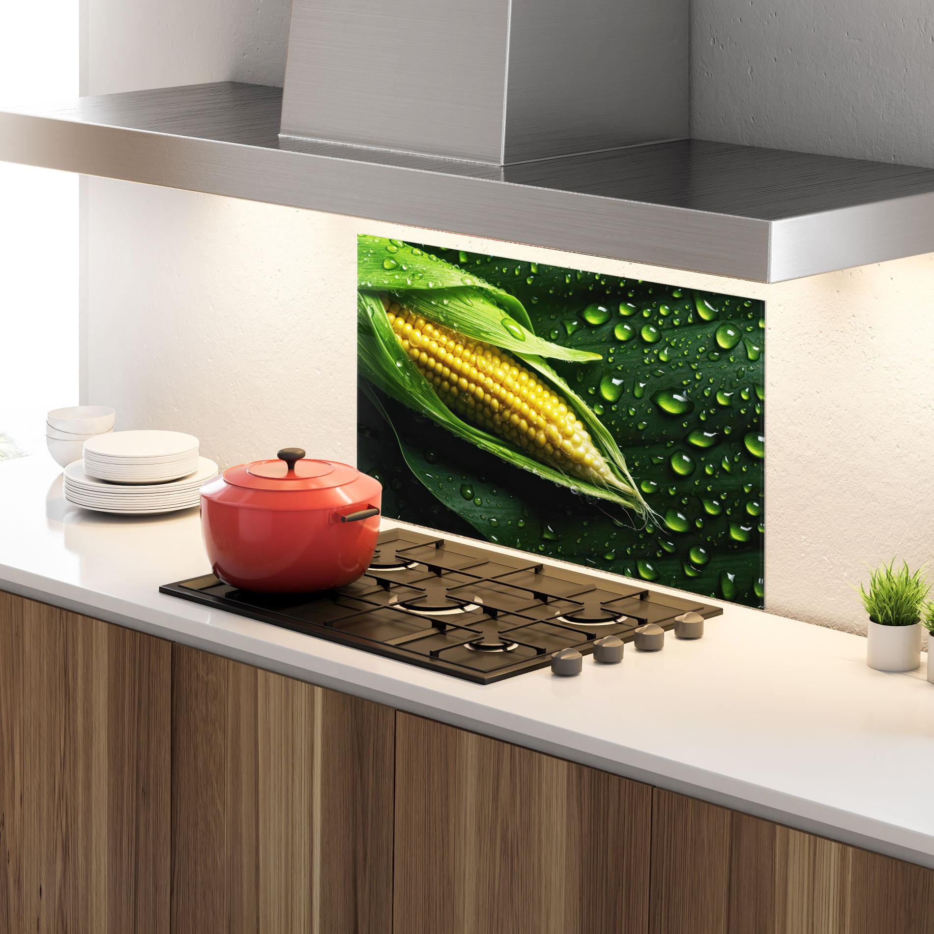 Panel Szklany do Kuchni Rainy Clean Corn mockup 4