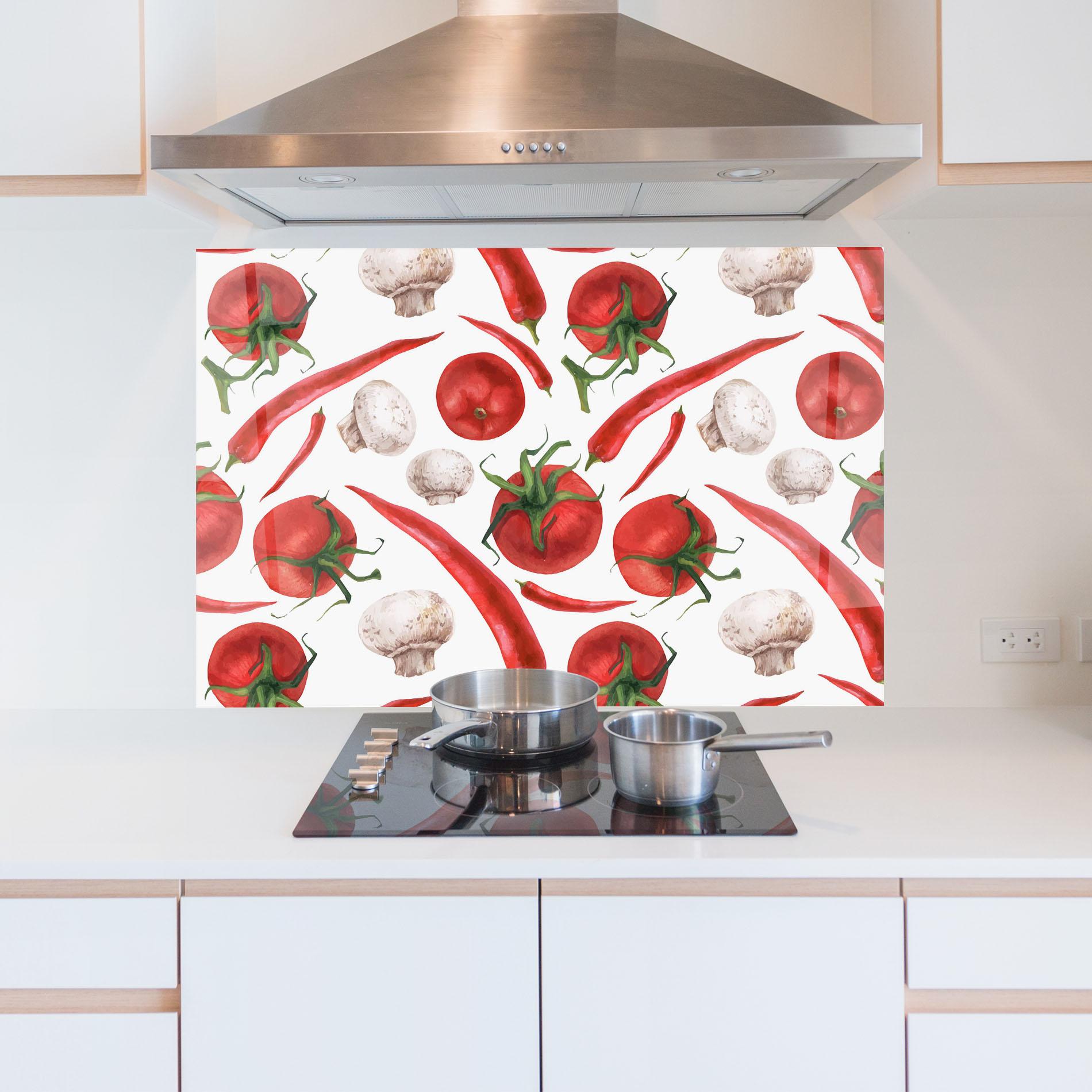 Panel Szklany do Kuchni Floating Tomato mockup 5