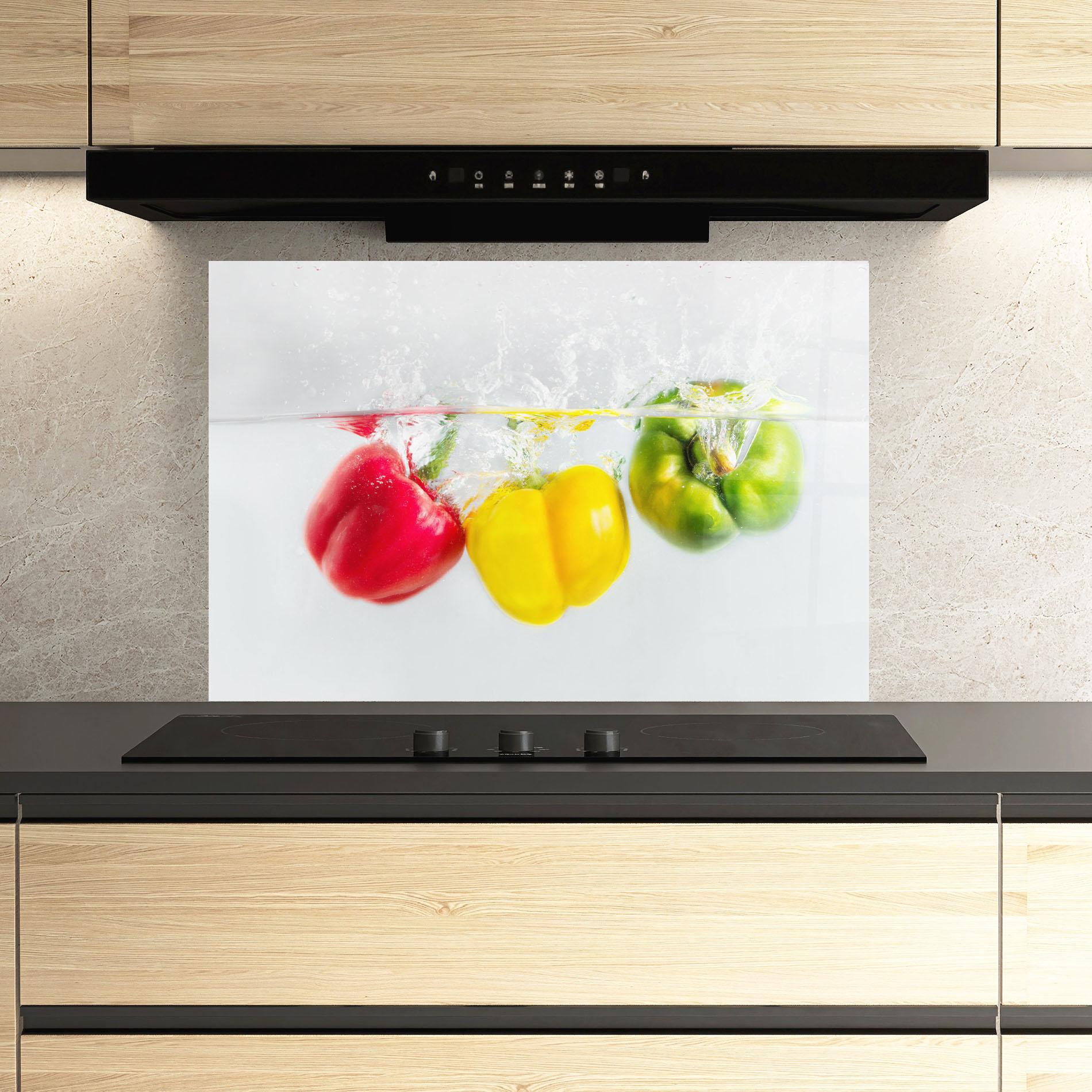 Panel Szklany do Kuchni Colorful Bellpepper mockup 3