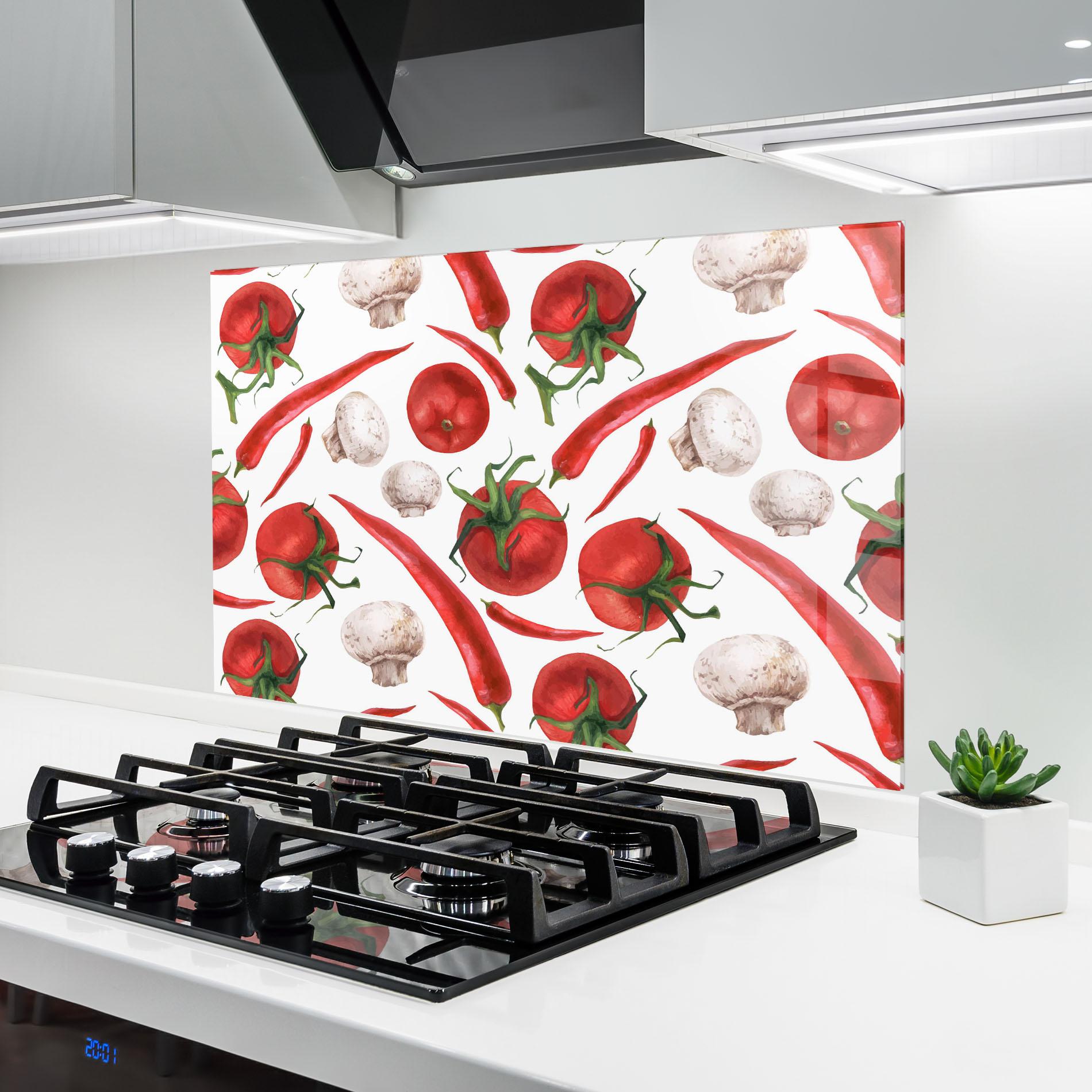 Panel Szklany do Kuchni Floating Tomato mockup 6
