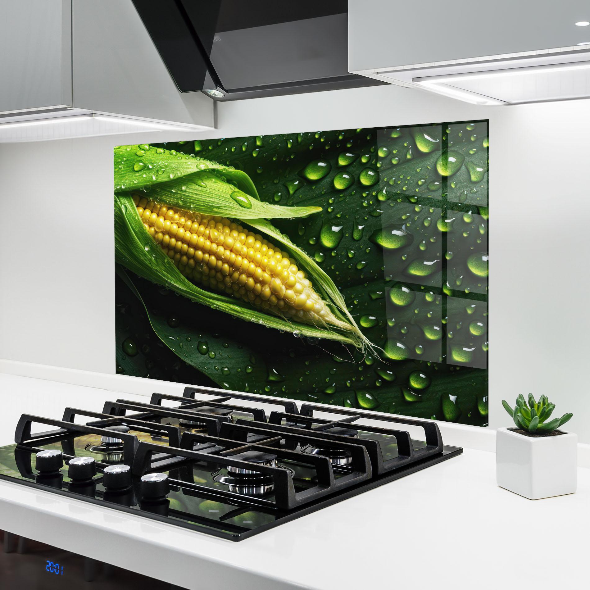 Panel Szklany do Kuchni Rainy Clean Corn mockup 6