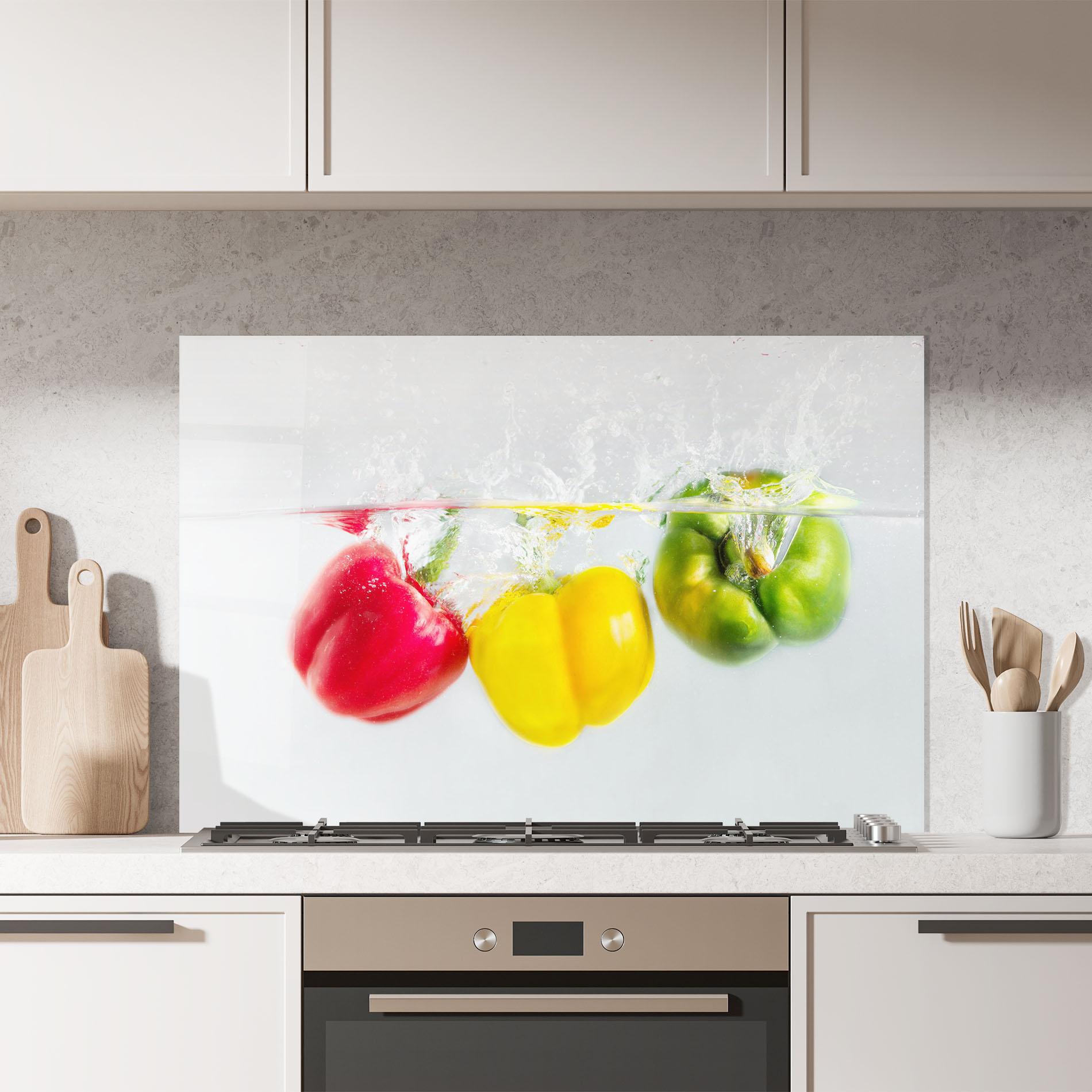 Panel Szklany do Kuchni Colorful Bellpepper mockup 7