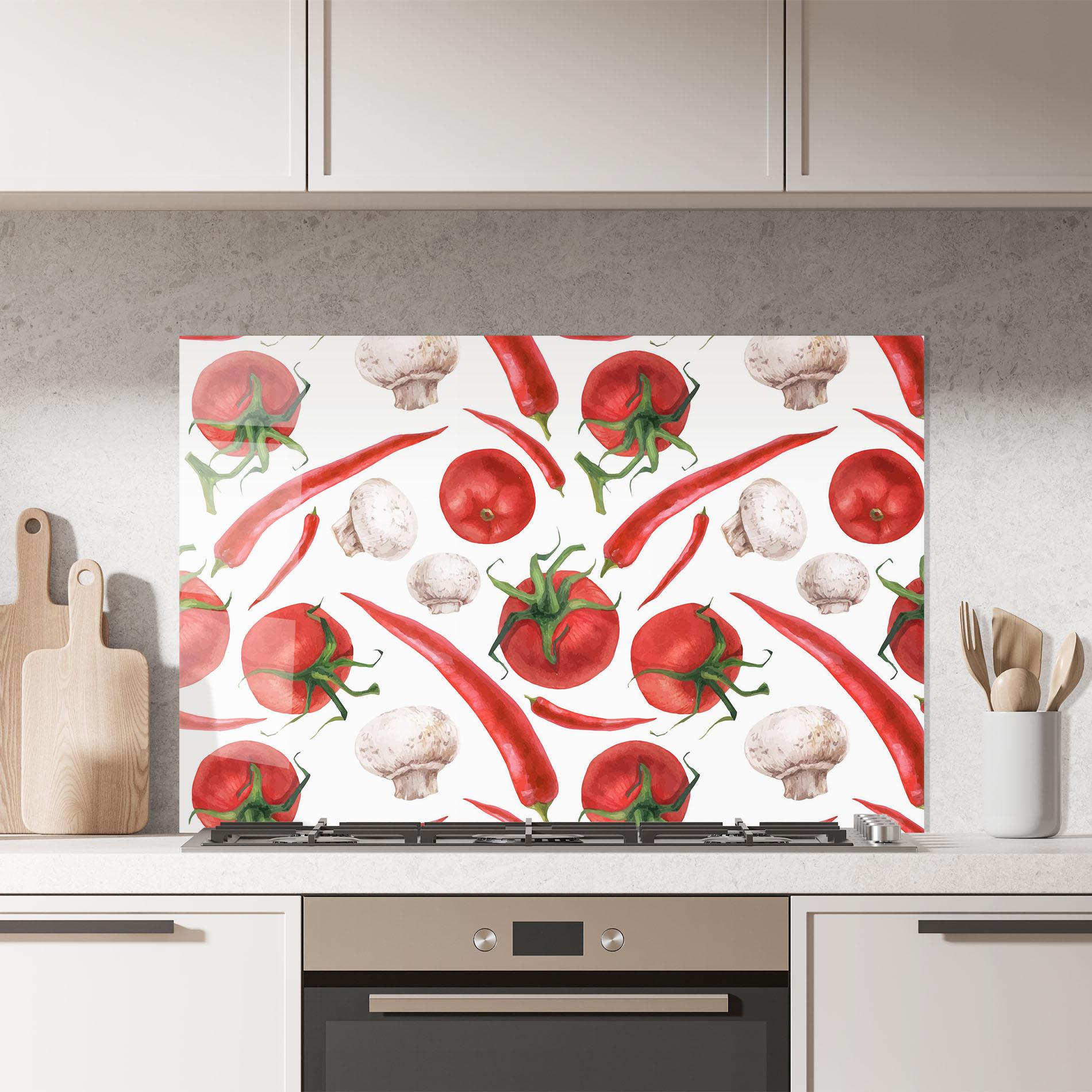Panel Szklany do Kuchni Floating Tomato mockup 7