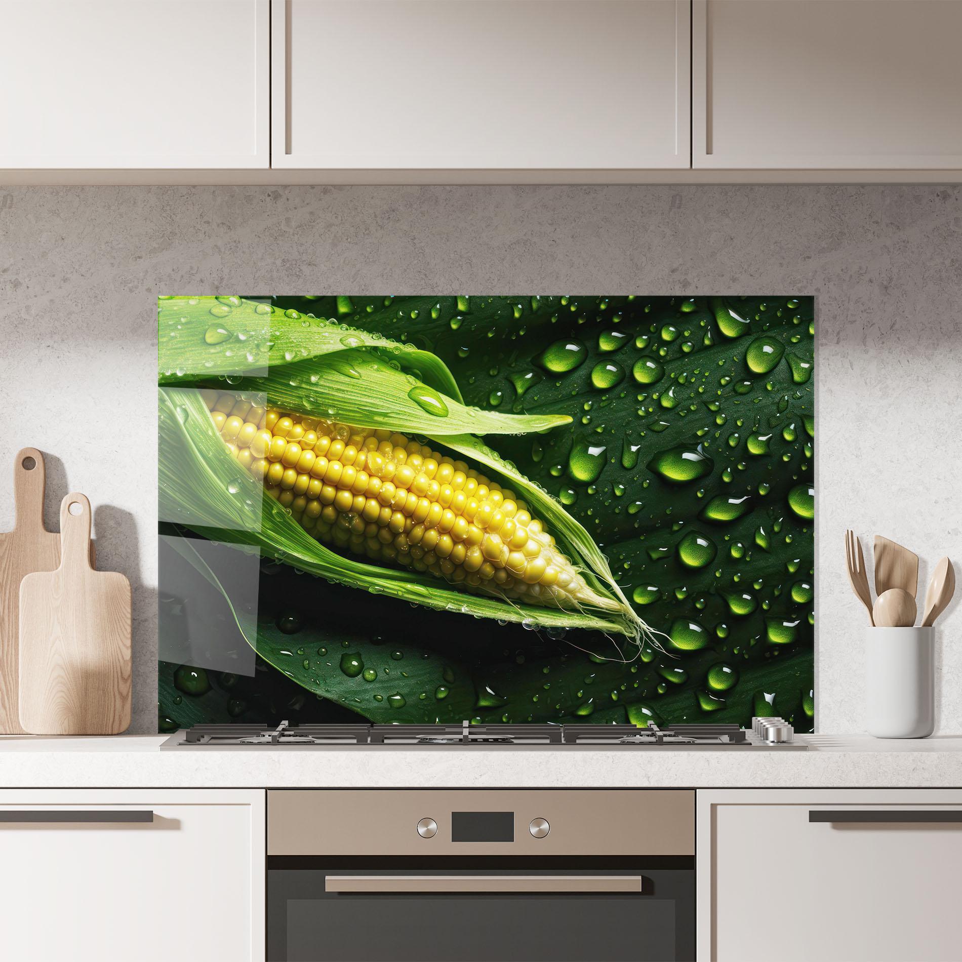 Panel Szklany do Kuchni Rainy Clean Corn mockup 7