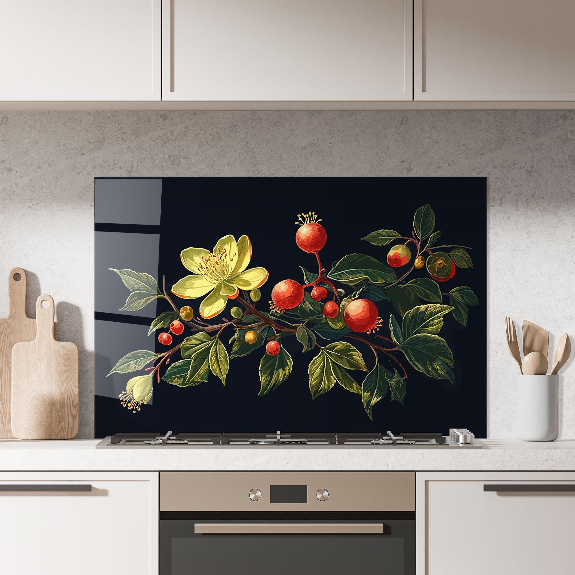 Panel Szklany do Kuchni Yellow Flower Food mockup 7