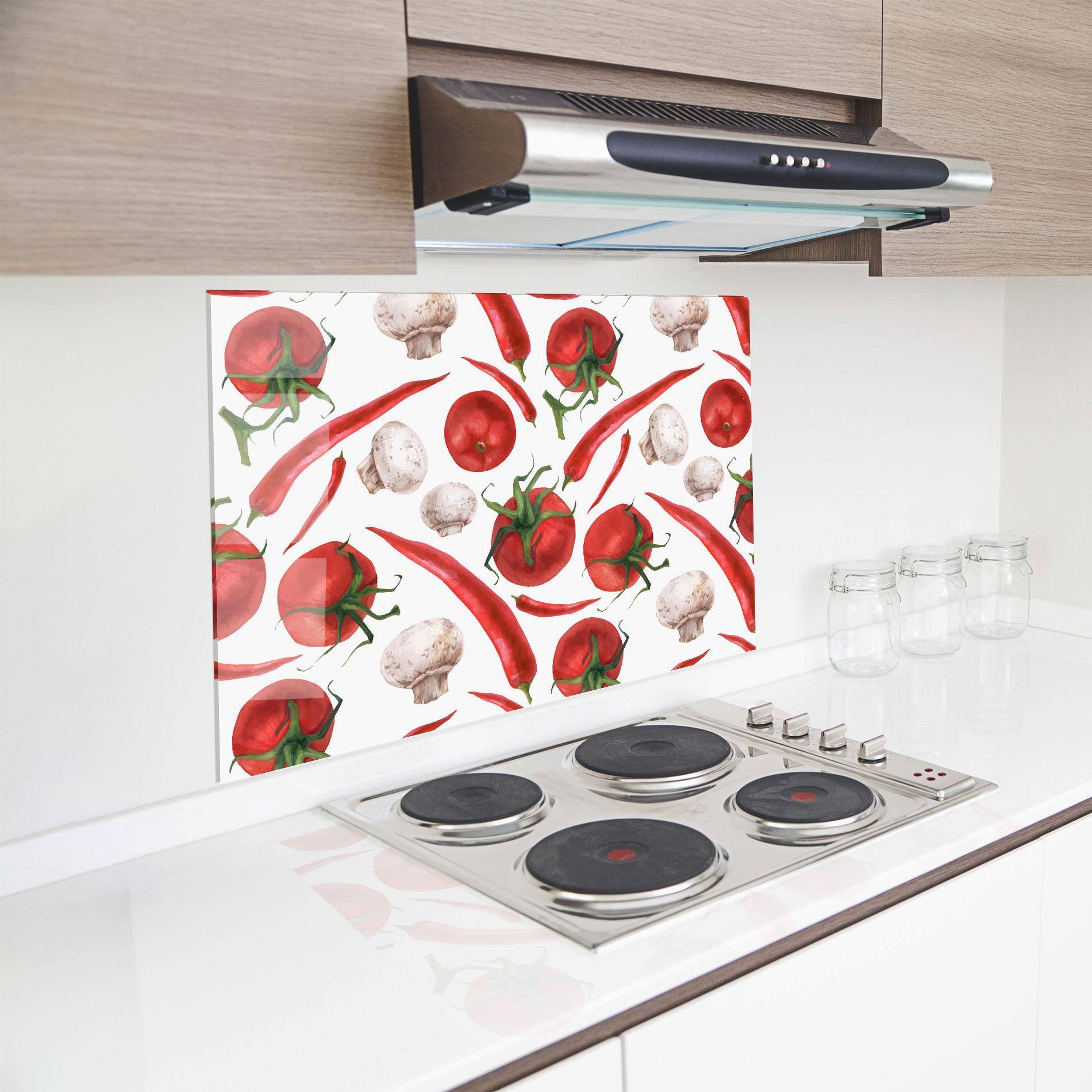 Panel Szklany do Kuchni Floating Tomato mockup 8