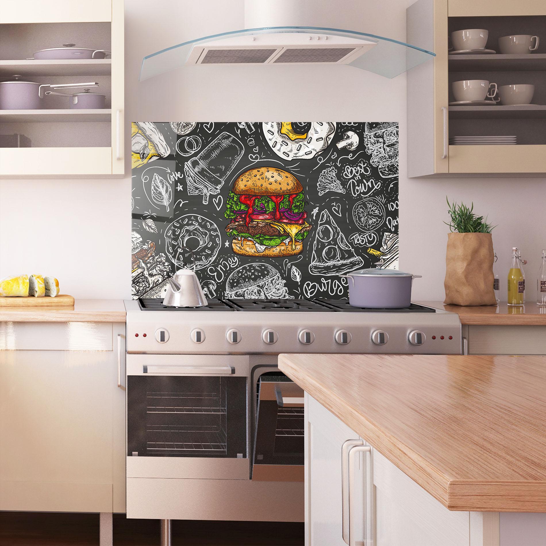 Panel Szklany do Kuchni Color Mix Burger mockup 1