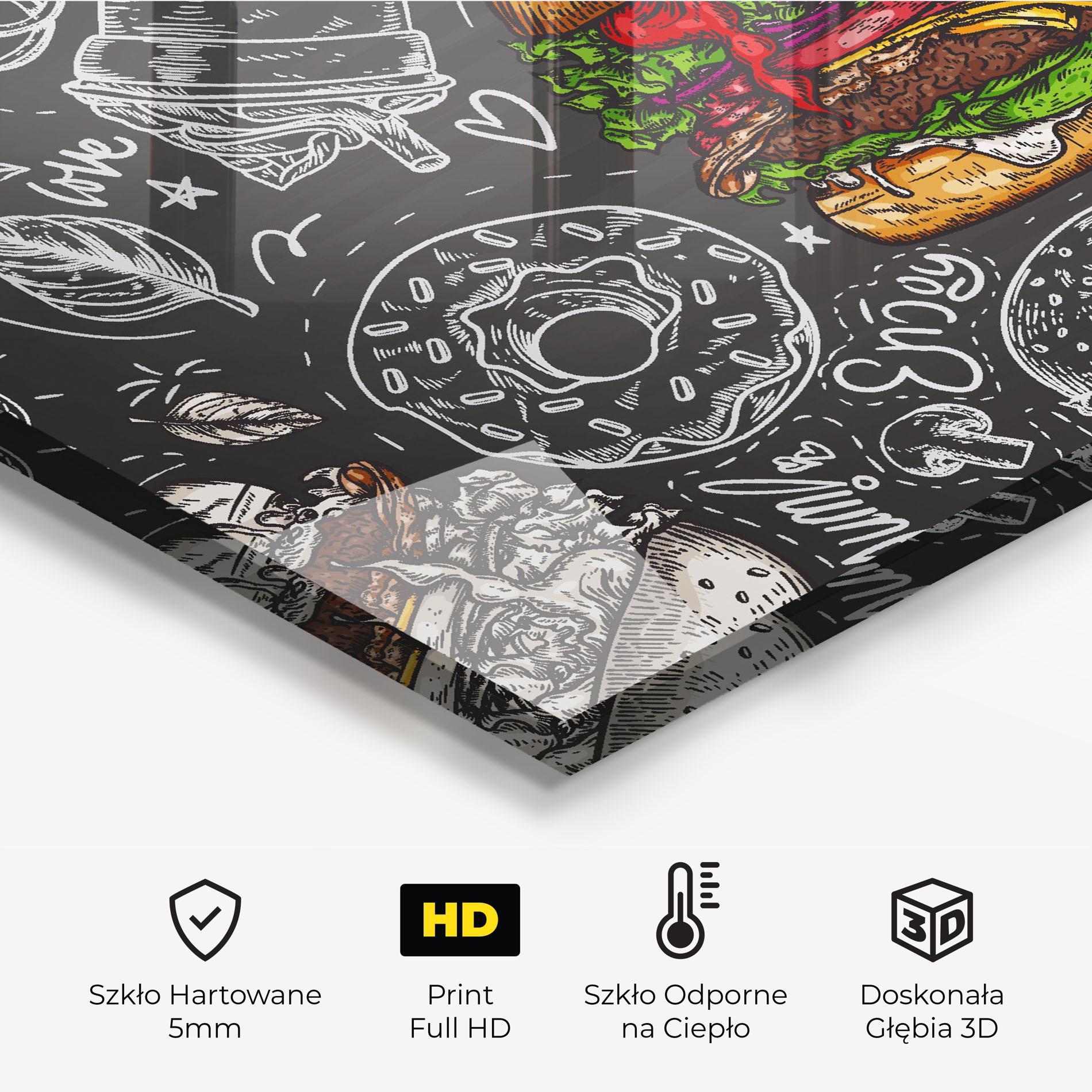 Panel Szklany do Kuchni Color Mix Burger mockup 2