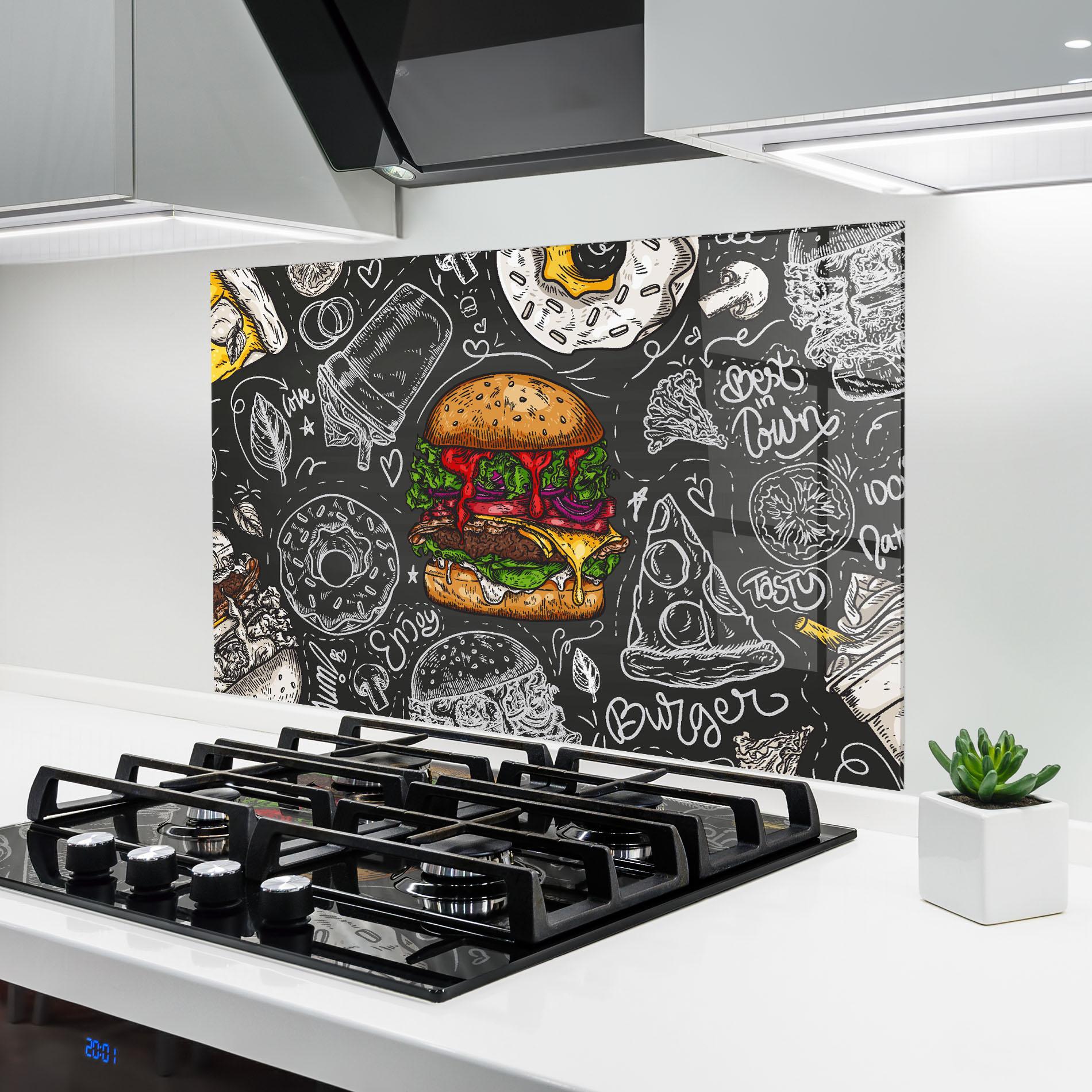 Panel Szklany do Kuchni Color Mix Burger mockup 6