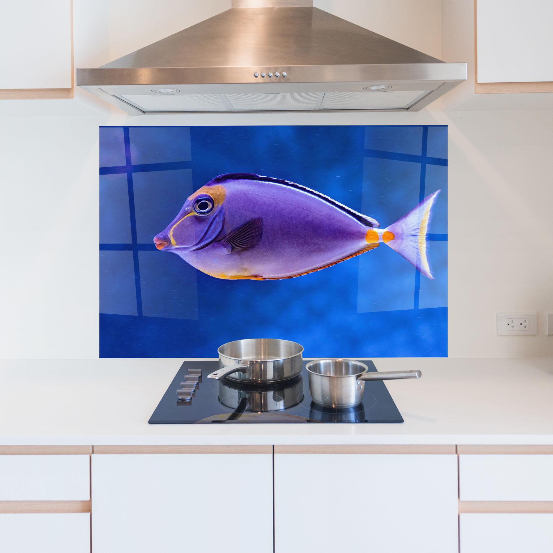 Panel Szklany do Kuchni Pink Lips Fish mockup 5