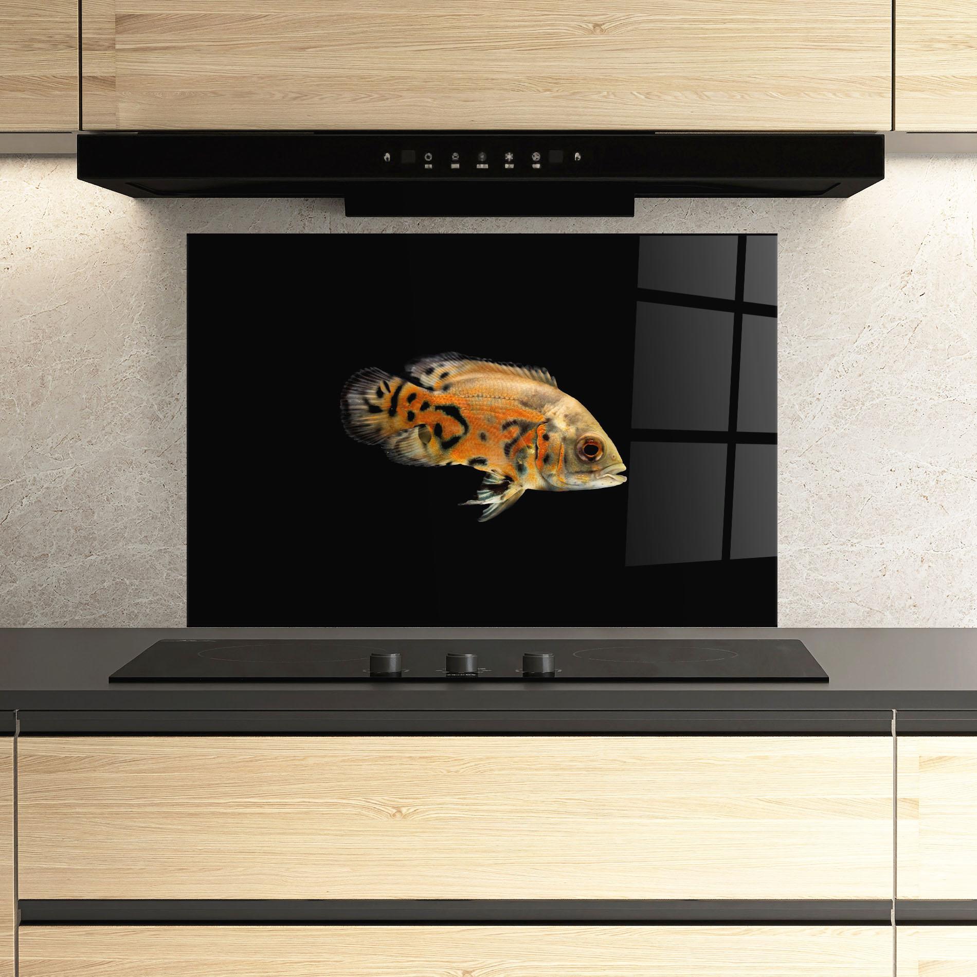 Panel Szklany do Kuchni Cute Brown Fish mockup 3