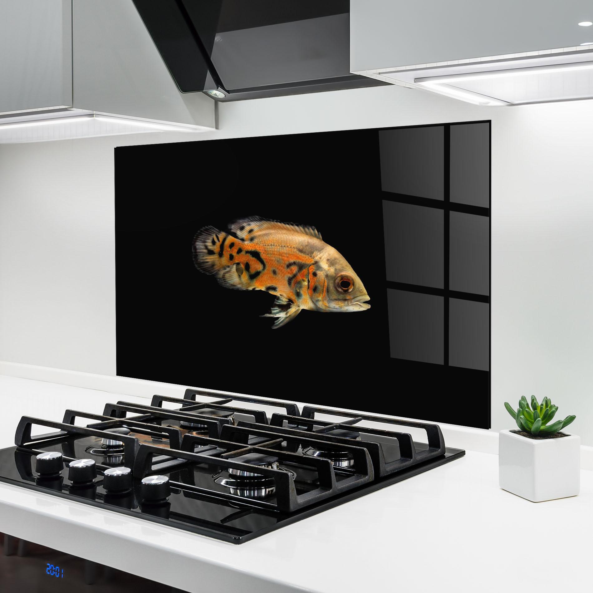 Panel Szklany do Kuchni Cute Brown Fish mockup 6