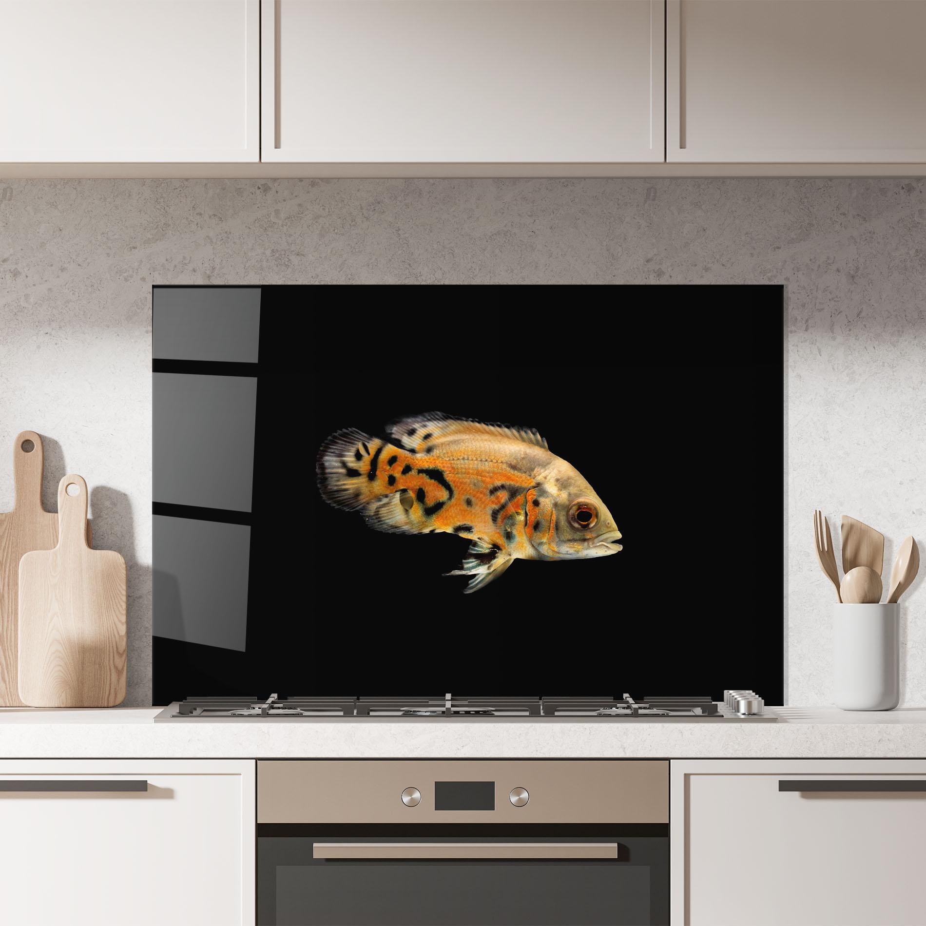 Panel Szklany do Kuchni Cute Brown Fish mockup 7