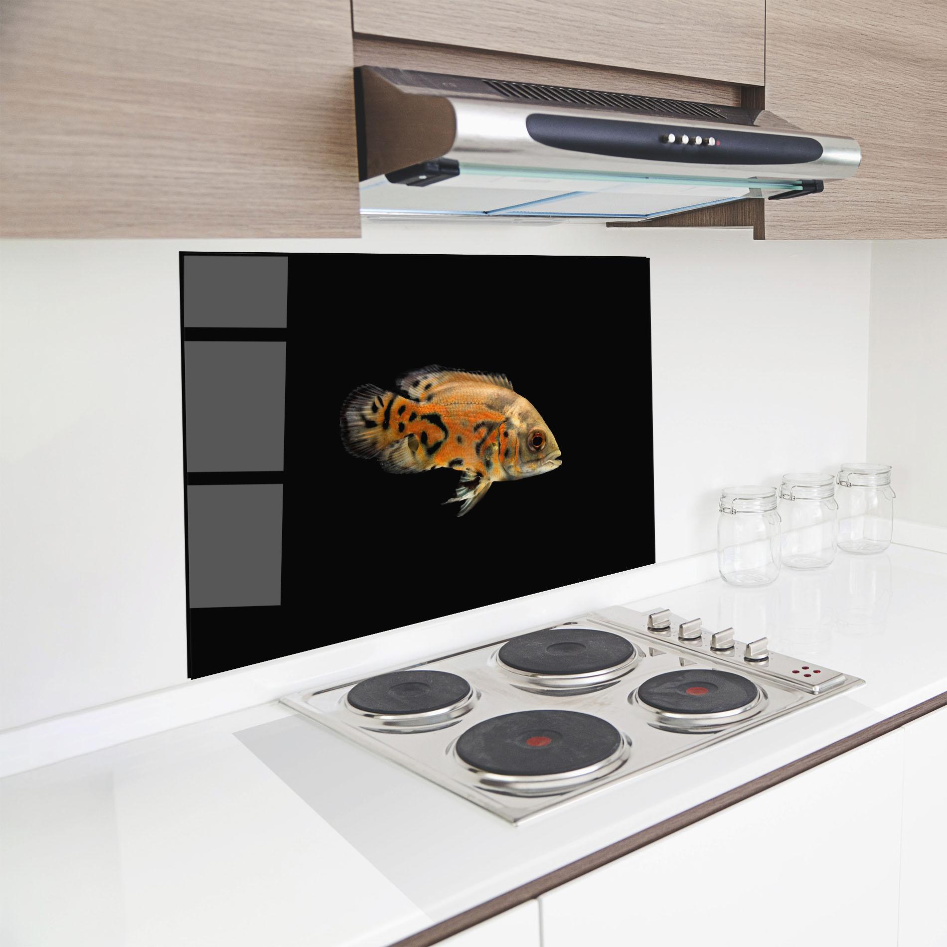 Panel Szklany do Kuchni Cute Brown Fish mockup 8