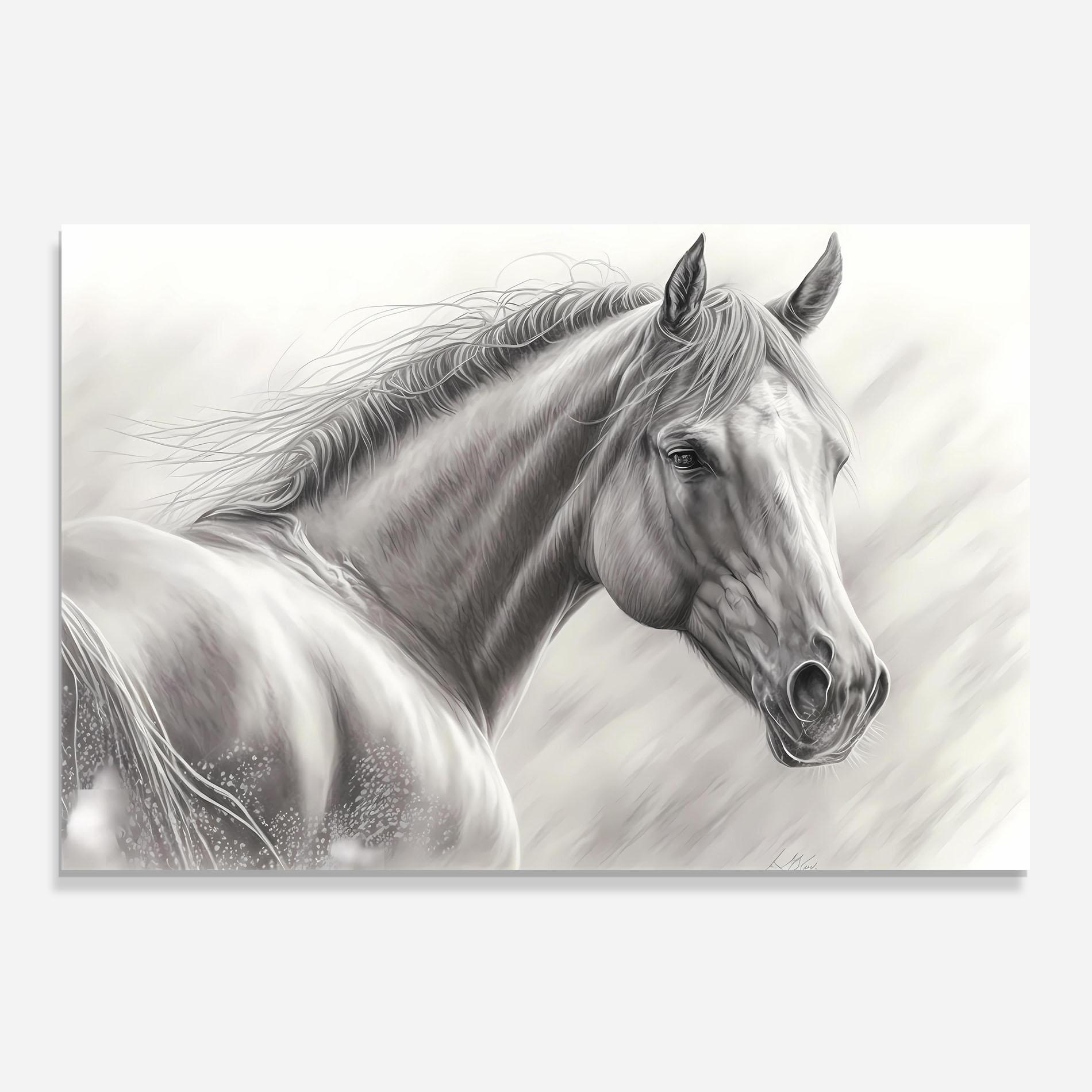 Panel Szklany do Kuchni Pencil Horse Drawing mockup 0