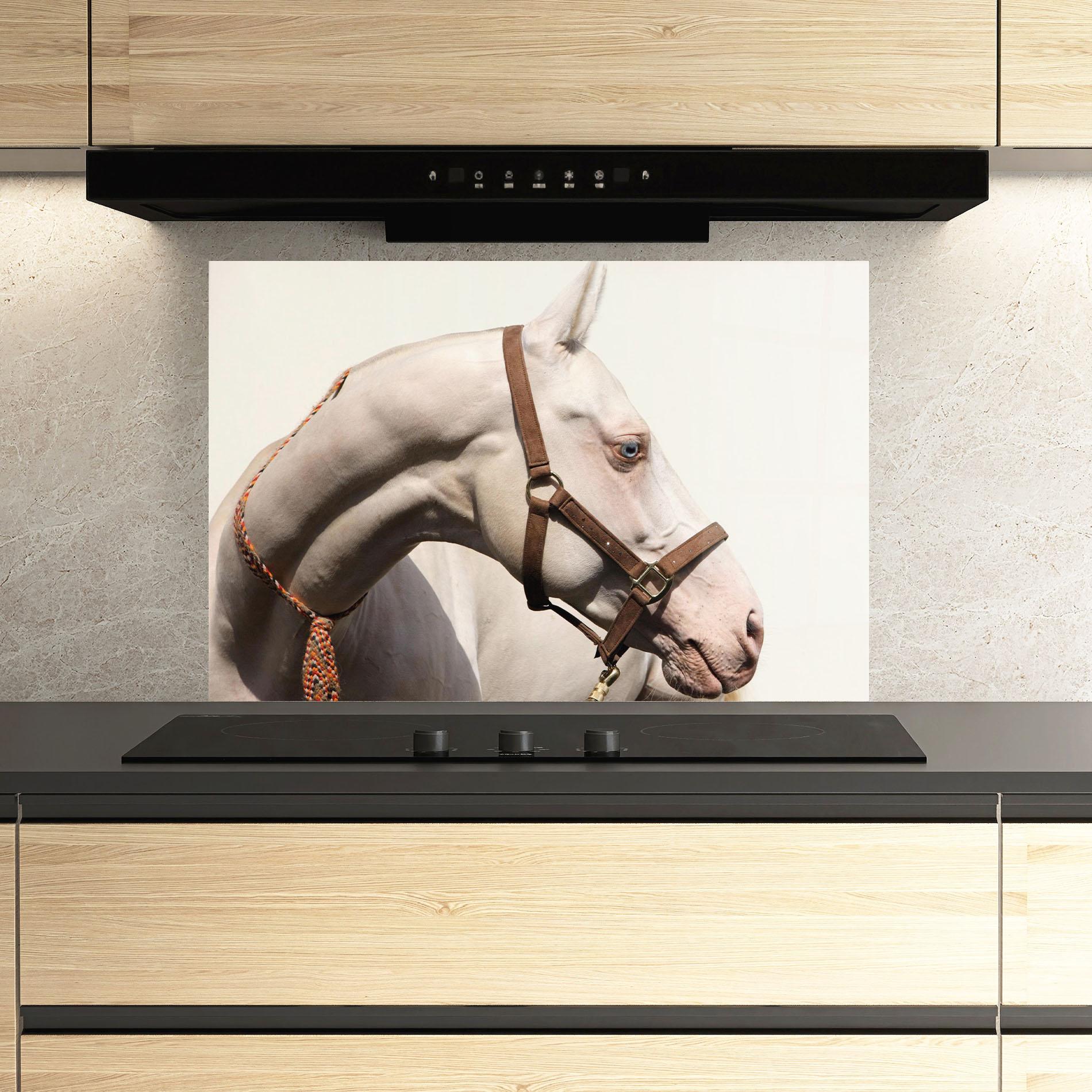Panel Szklany do Kuchni Blue Eye Horse mockup 3