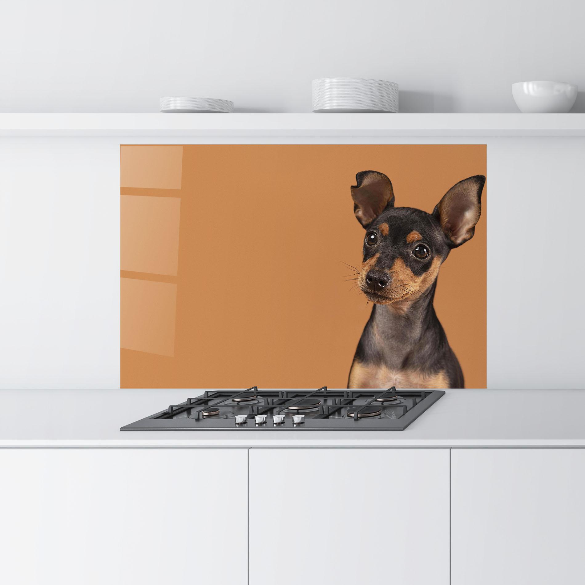 Panel Szklany do Kuchni Cute Dog Portrait mockup 9