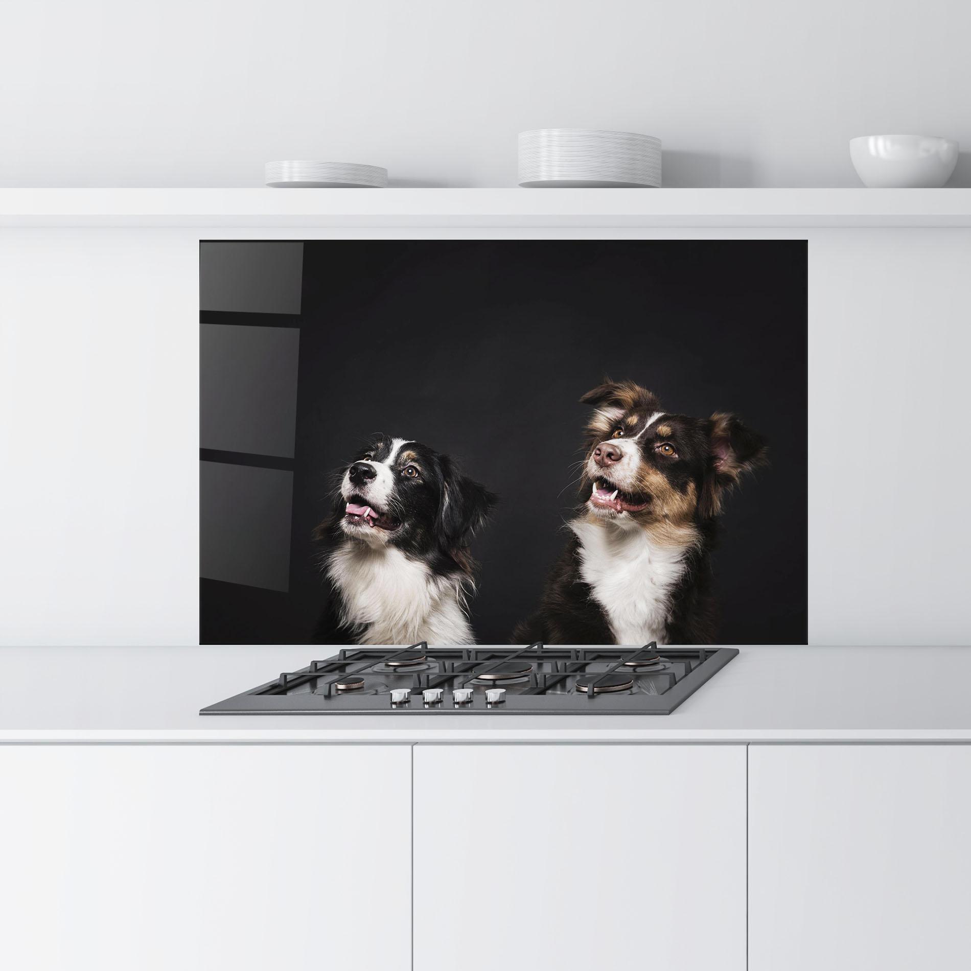 Panel Szklany do Kuchni Cute Dogs Standing mockup 9