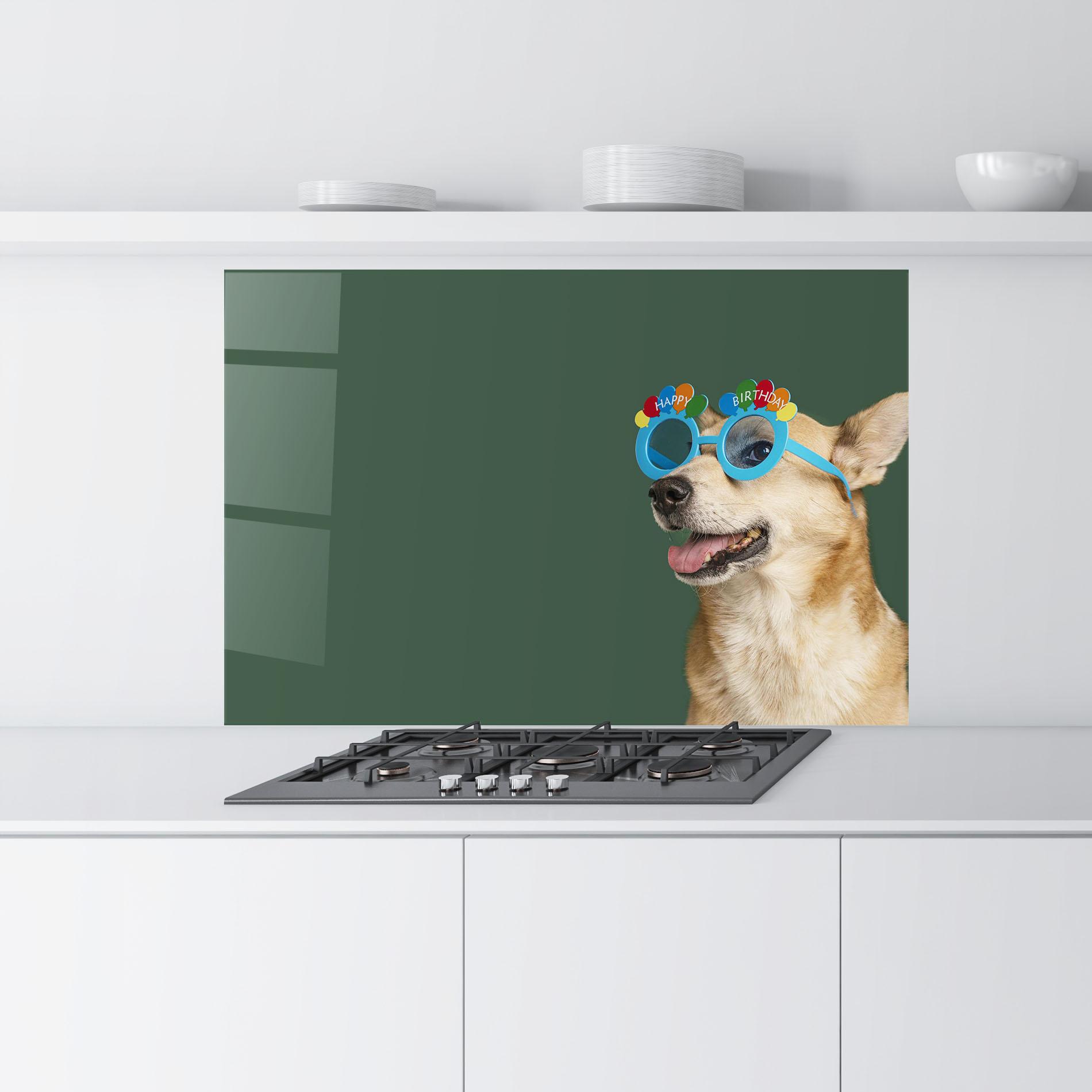 Panel Szklany do Kuchni Cute Glasses Dog mockup 9