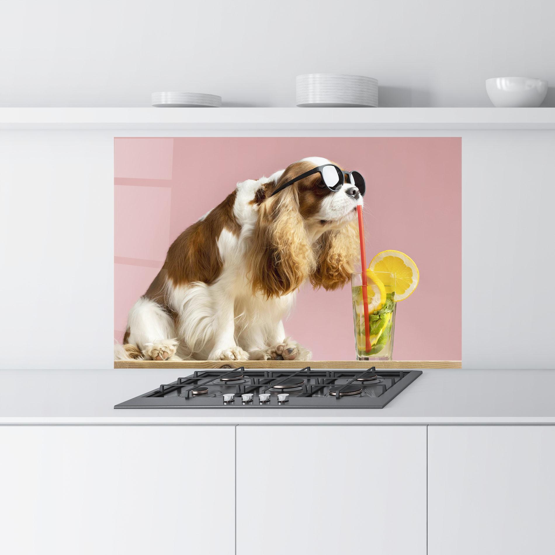 Panel Szklany do Kuchni Dog With Juice mockup 9
