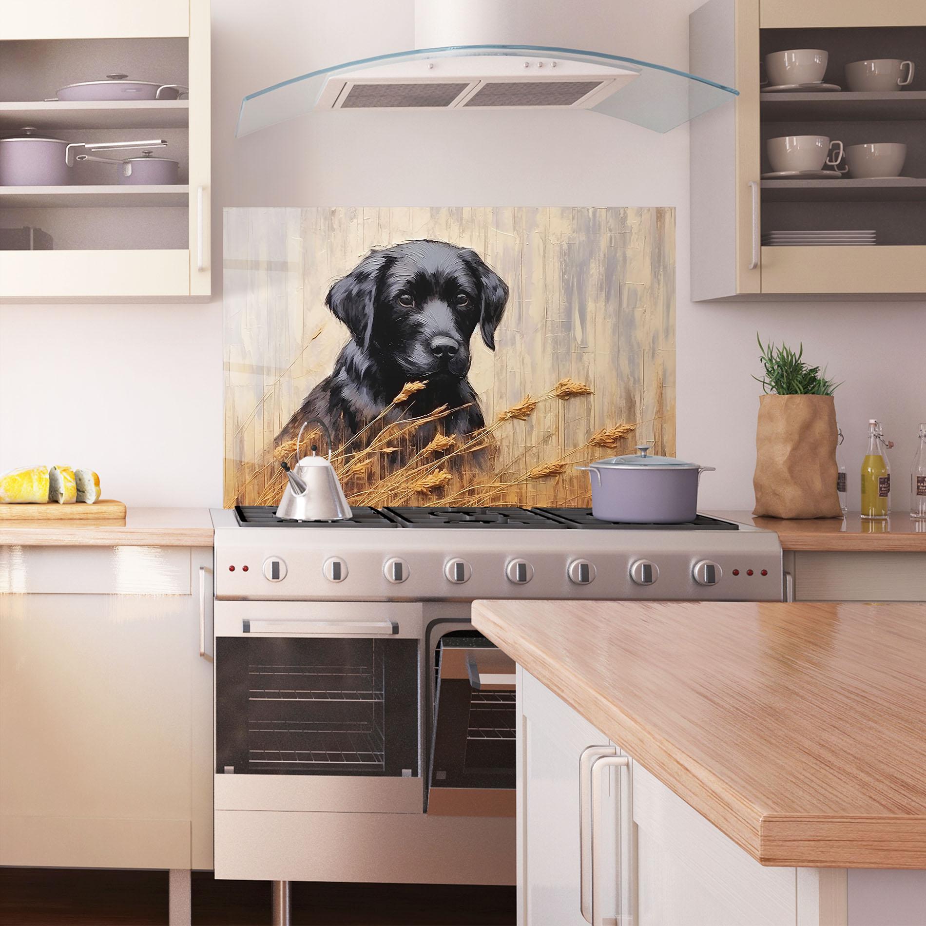 Panel Szklany do Kuchni Black Dog Art mockup 1