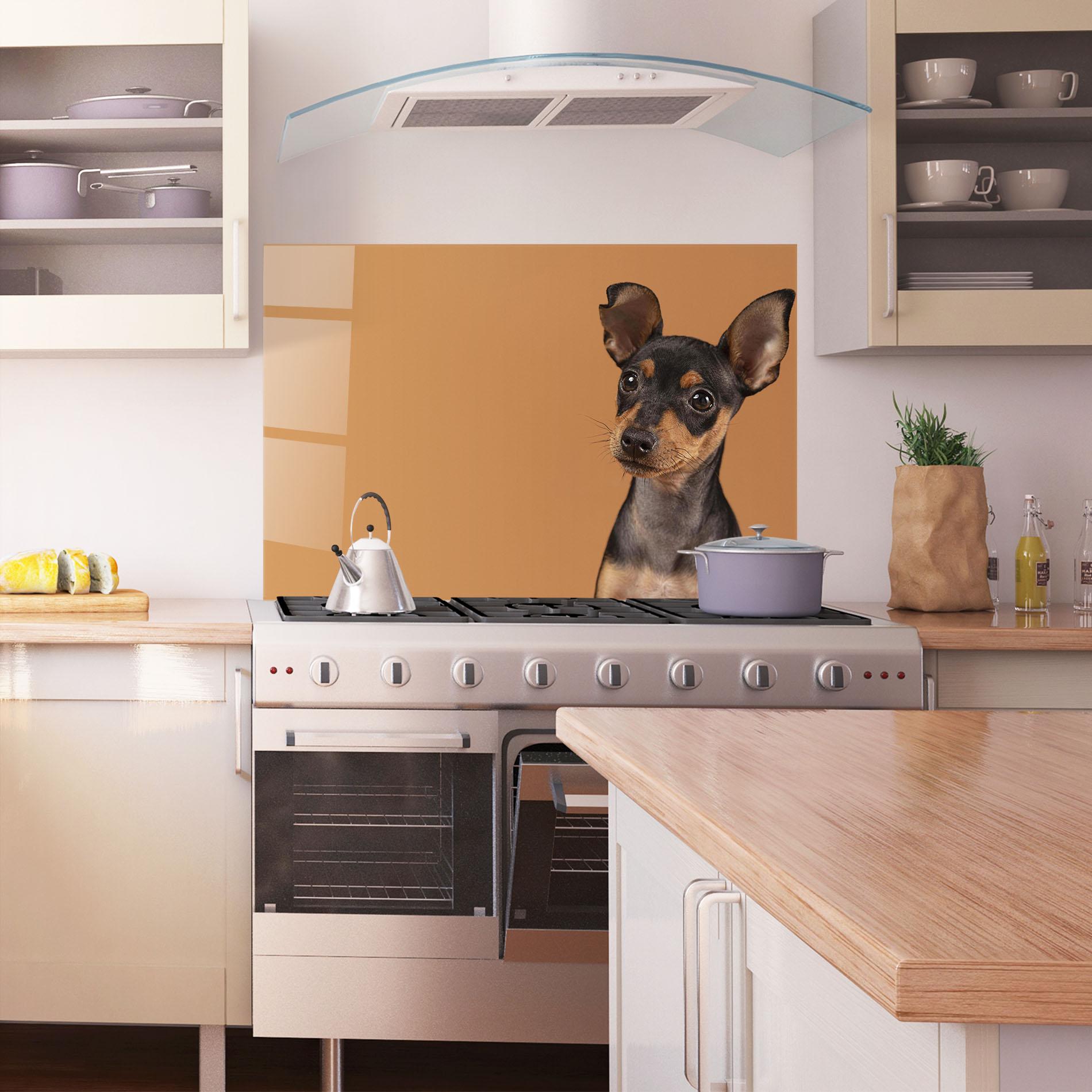 Panel Szklany do Kuchni Cute Dog Portrait mockup 1