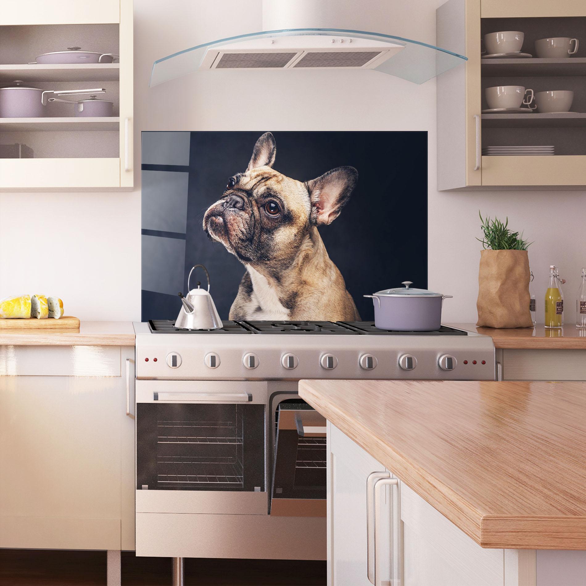 Panel Szklany do Kuchni Funny Face Dog mockup 1