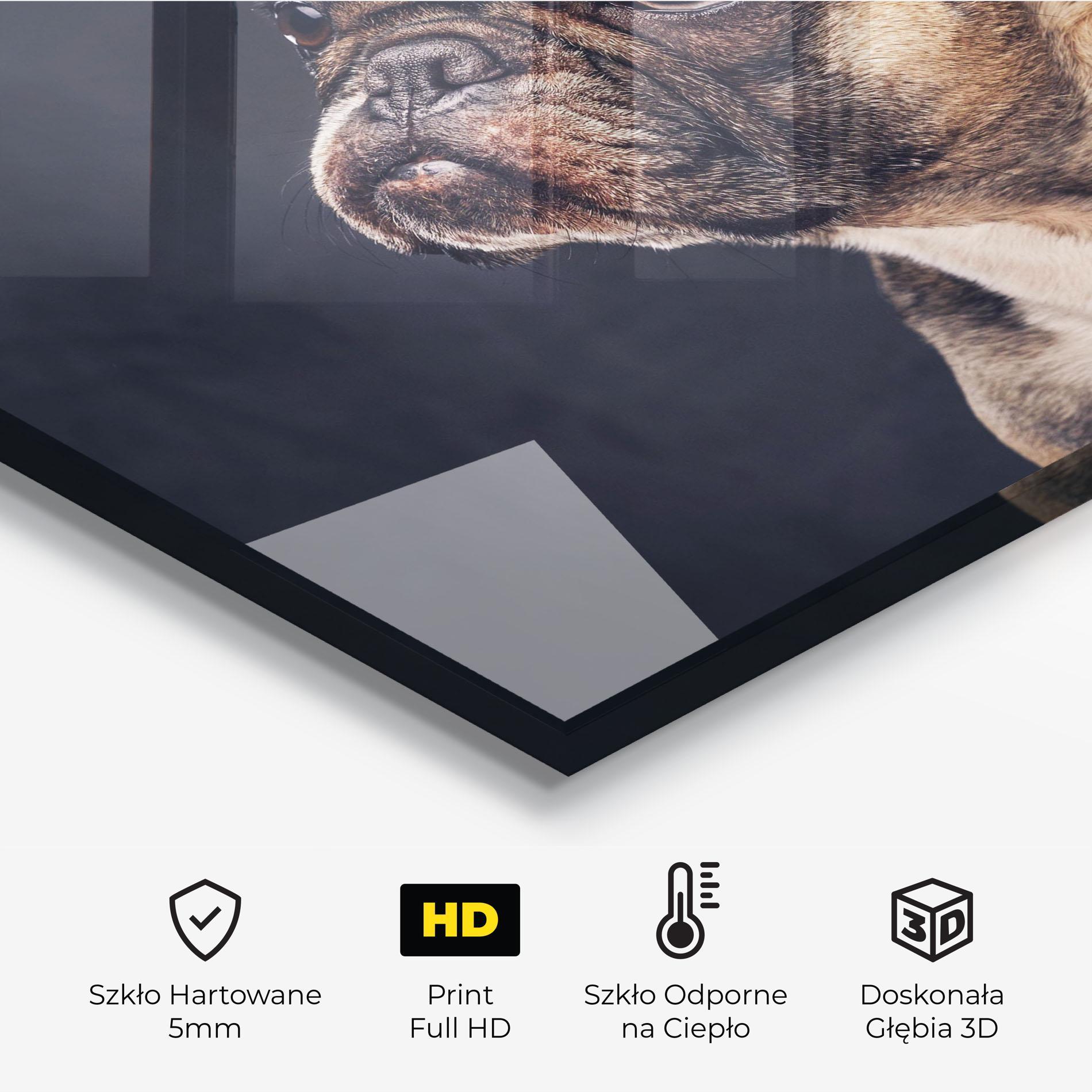 Panel Szklany do Kuchni Funny Face Dog mockup 2