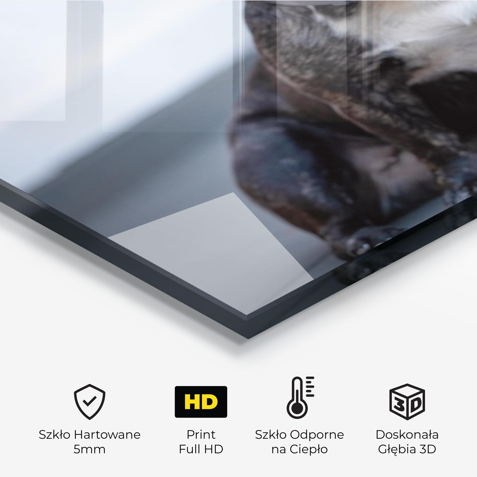 Panel Szklany do Kuchni Happy Black Dog mockup 2