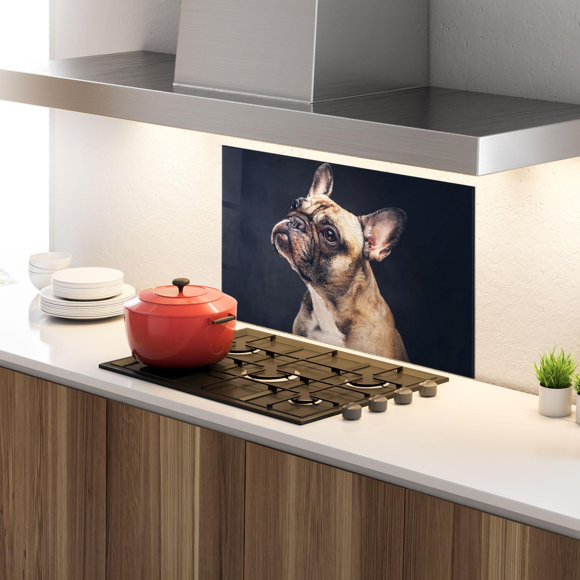 Panel Szklany do Kuchni Funny Face Dog mockup 4