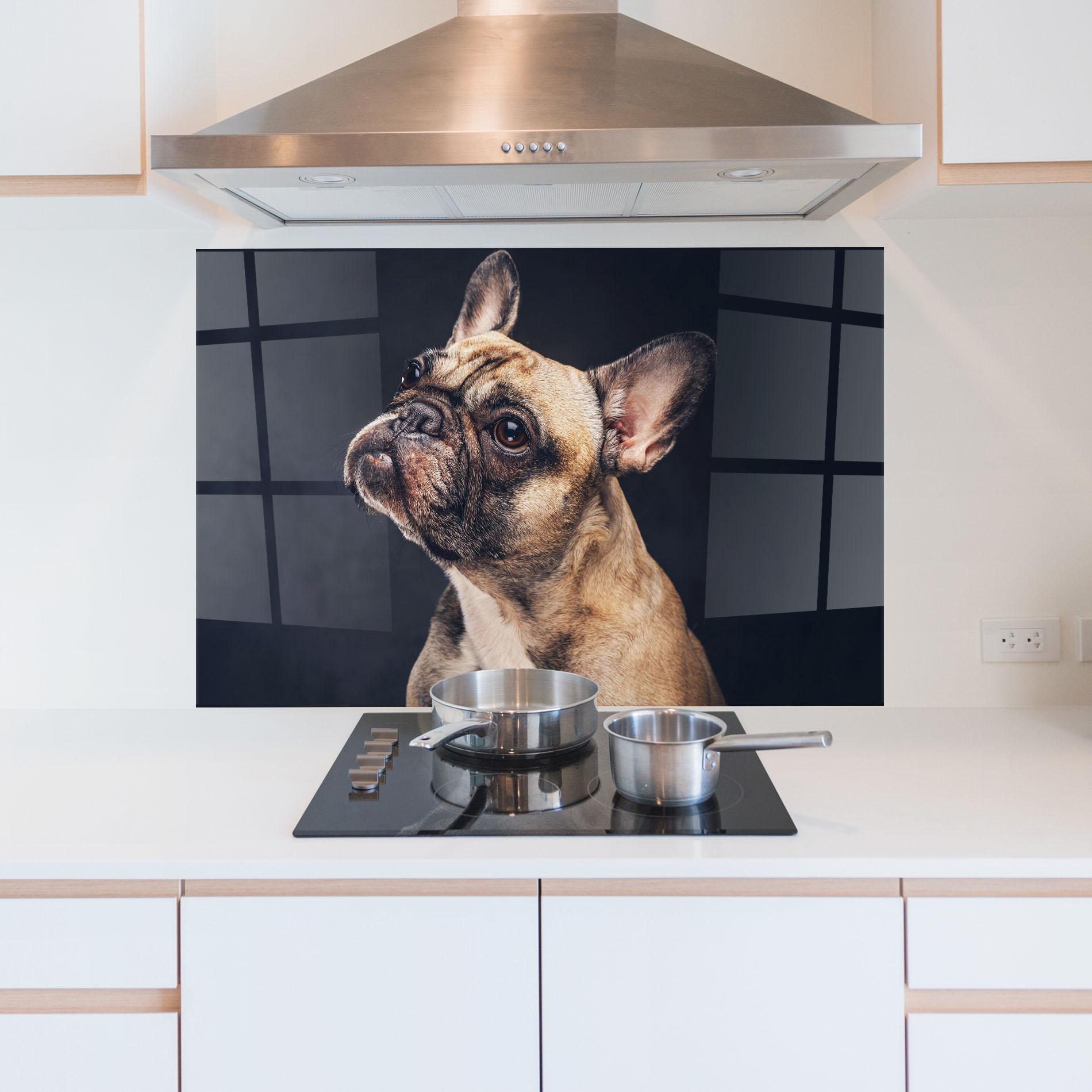 Panel Szklany do Kuchni Funny Face Dog mockup 5