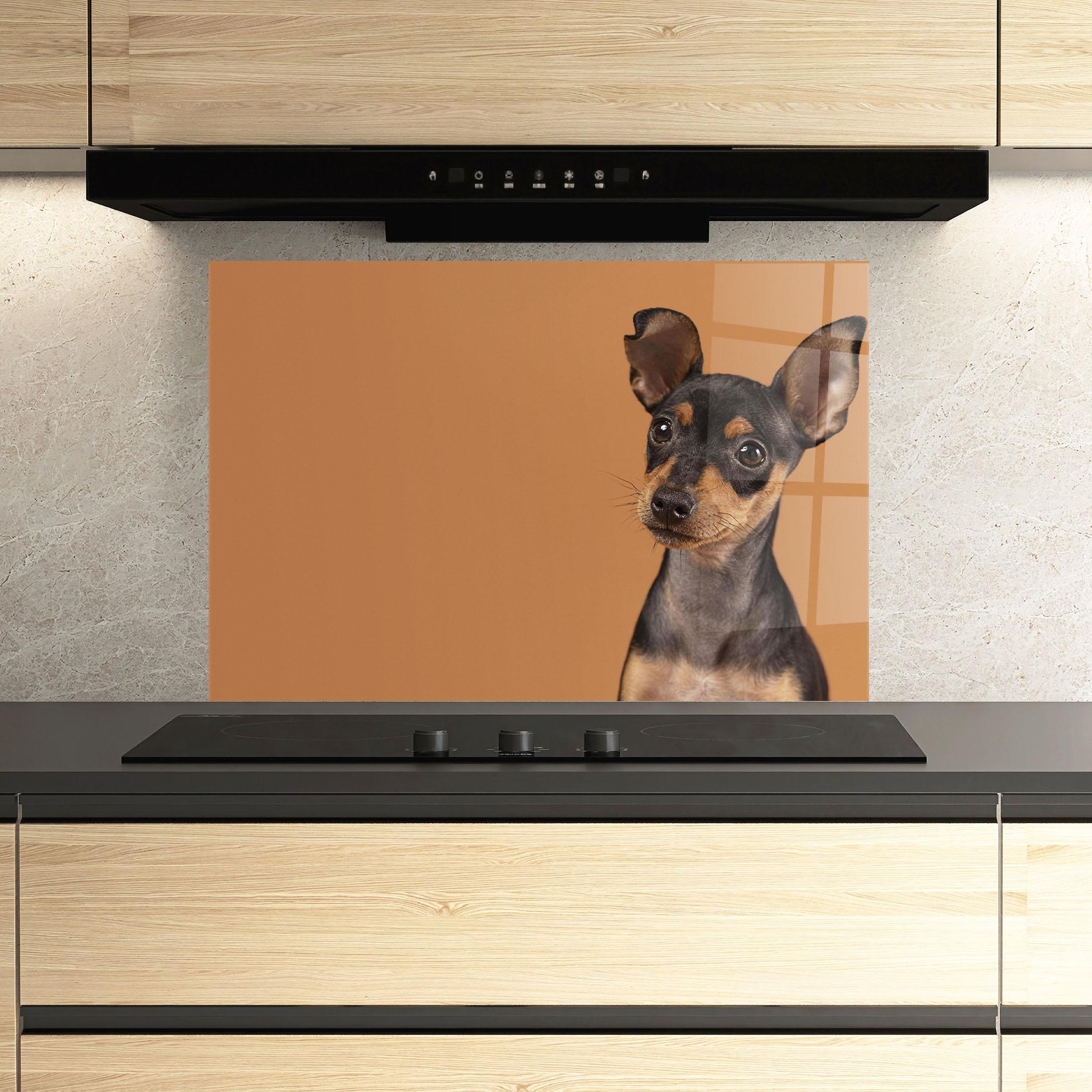 Panel Szklany do Kuchni Cute Dog Portrait mockup 3