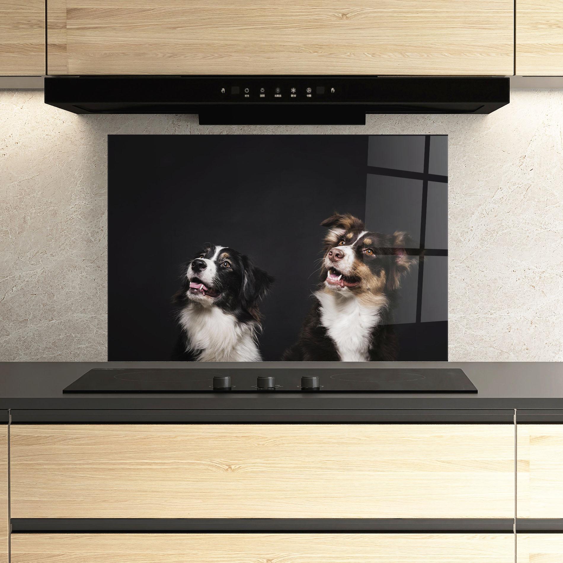 Panel Szklany do Kuchni Cute Dogs Standing mockup 3