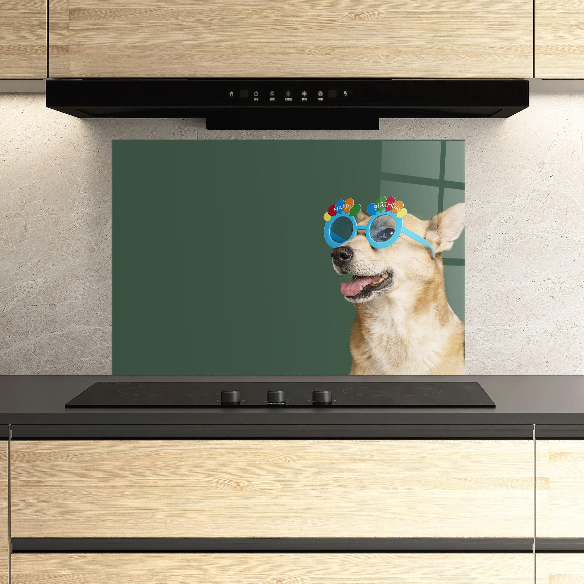 Panel Szklany do Kuchni Cute Glasses Dog mockup 3