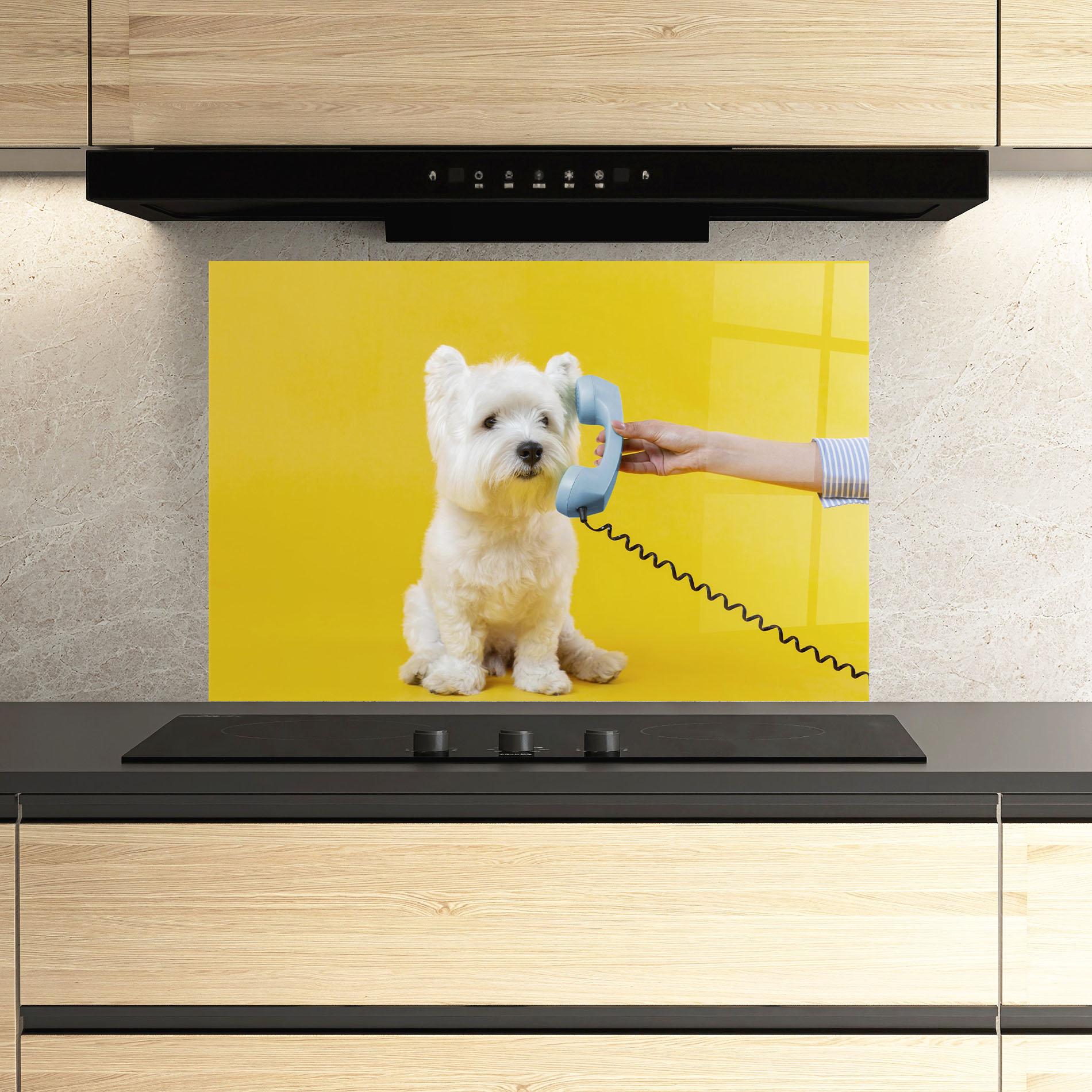 Panel Szklany do Kuchni Cute Little Dog mockup 3