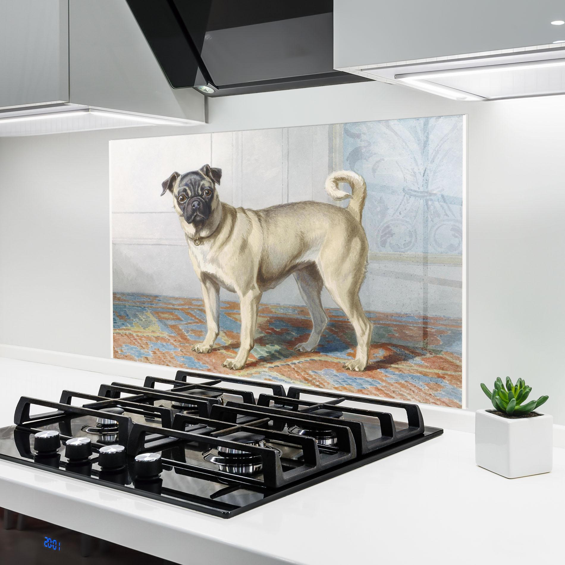 Panel Szklany do Kuchni Cute Cream Dog mockup 6