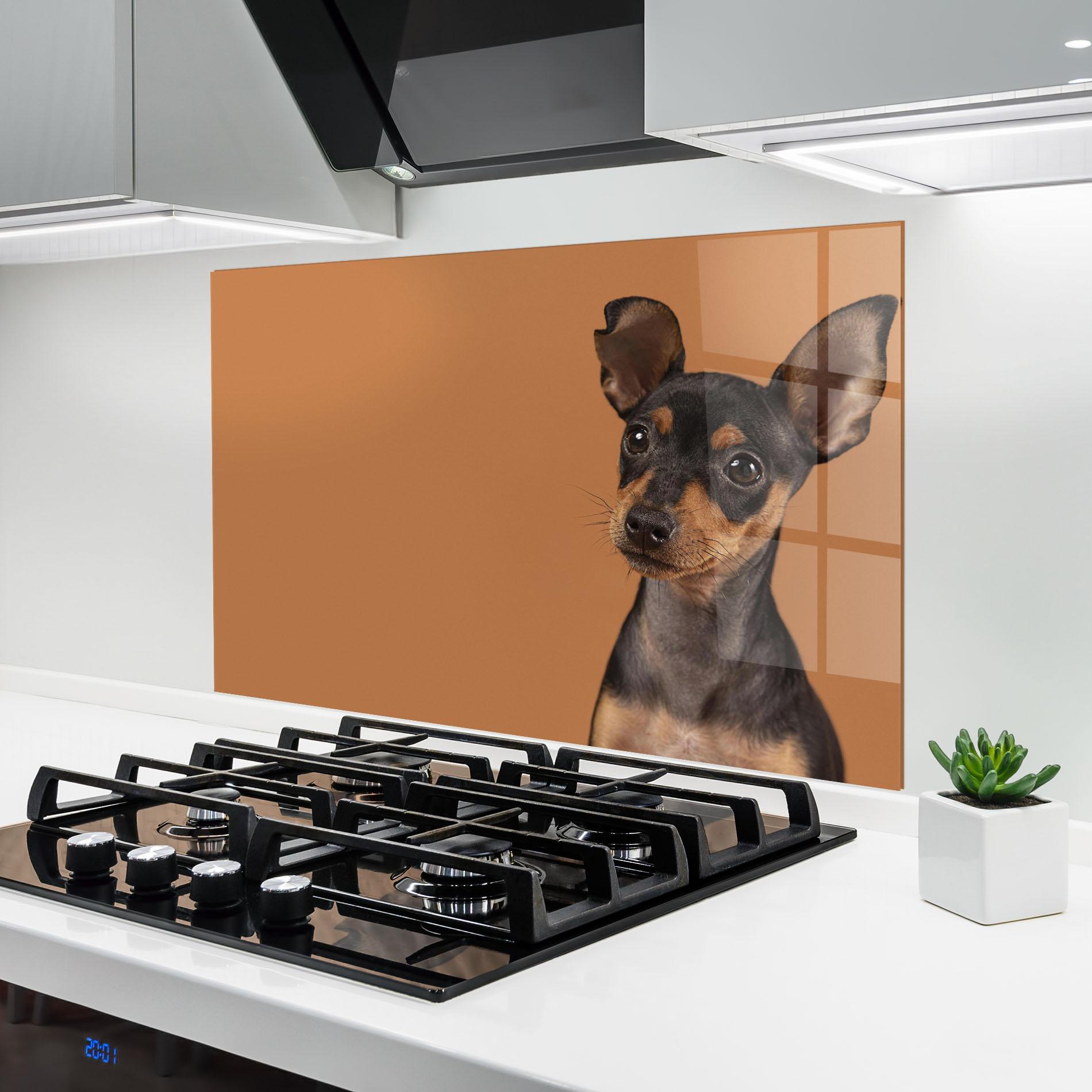 Panel Szklany do Kuchni Cute Dog Portrait mockup 6