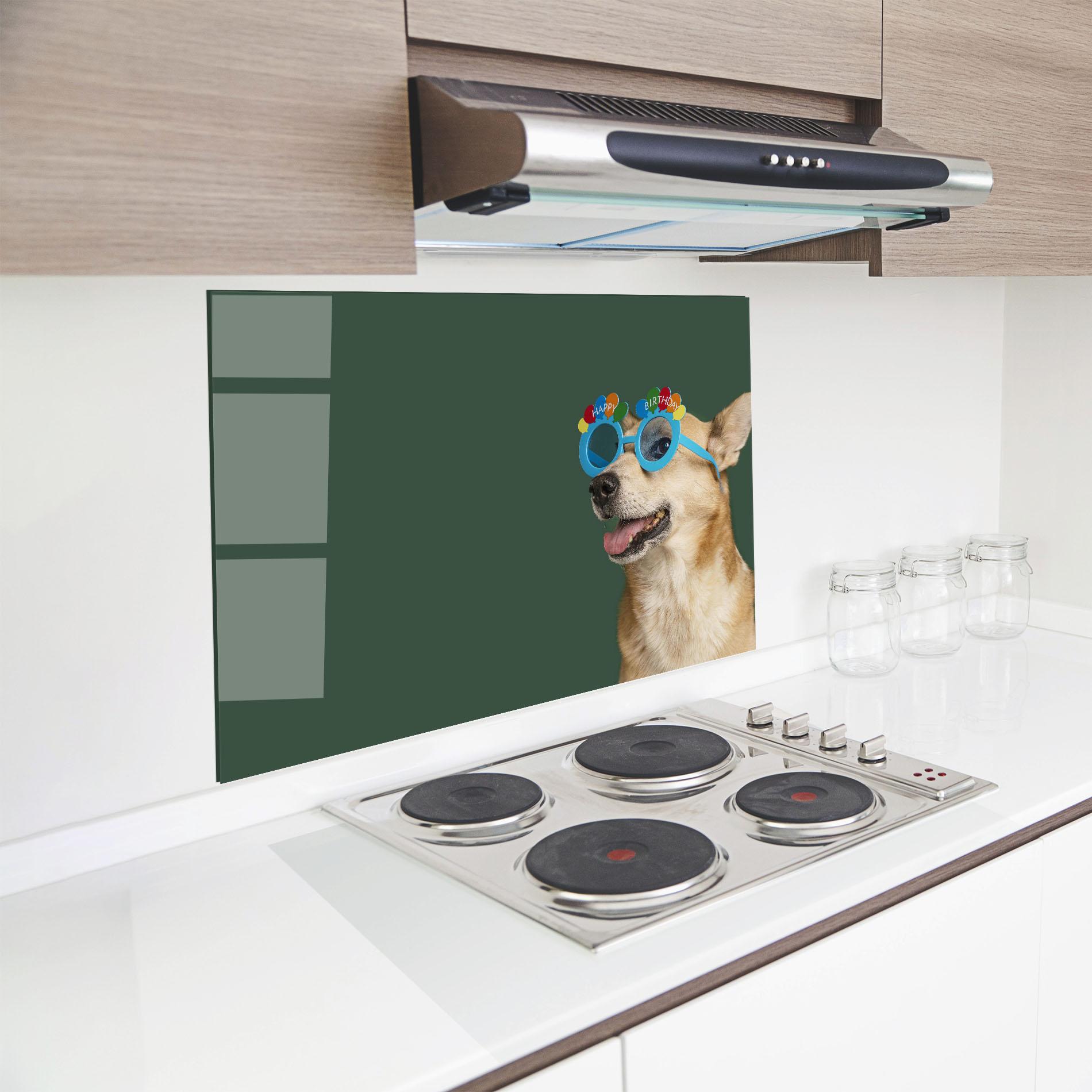 Panel Szklany do Kuchni Cute Glasses Dog mockup 8