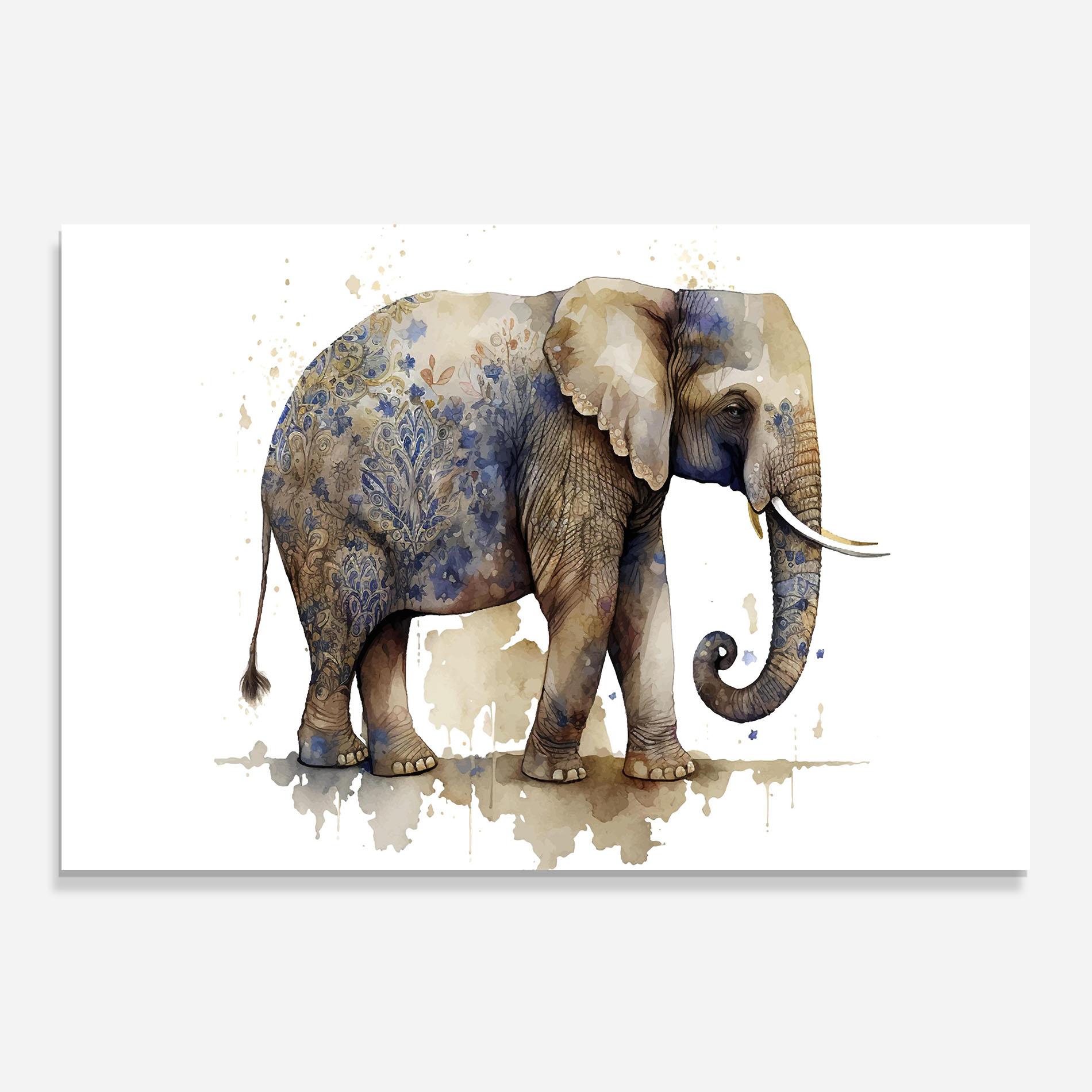 Panel Szklany do Kuchni Blue Grey Elephant mockup 0